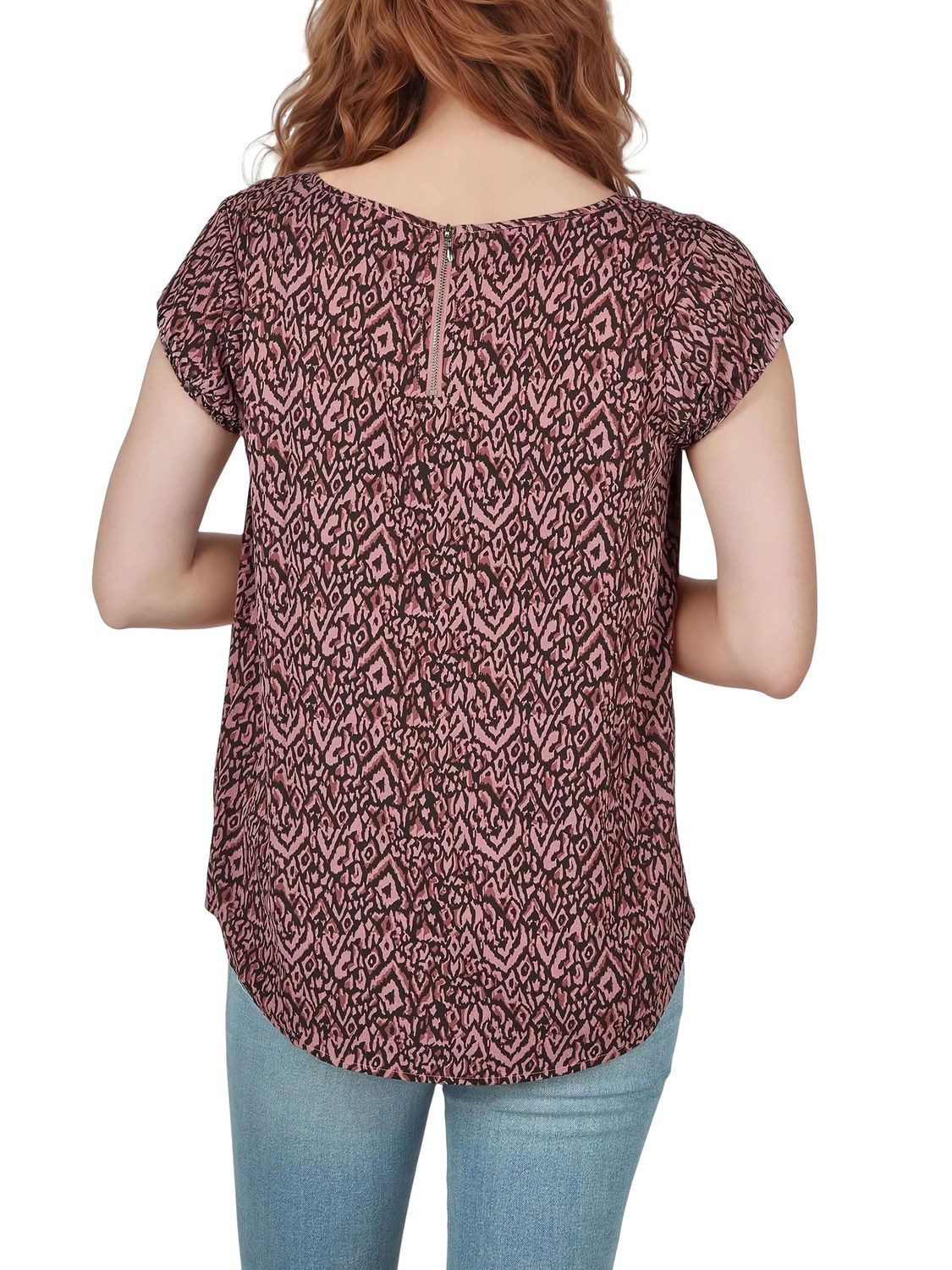 DENIMFY T-Shirt Damen Sommer Top DFAda 2er Pack Regular Fit (Vorteilspack, 2-tlg) Basic Kurzarm Tee Shirt mit Reißverschluss