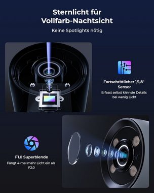 Reolink Vollfarb-Nachtsicht ColorX 4MP Überwachungskamera (Außenbereich, F1.0 Superblende, 3000K anpassbares Warmlicht, Intelligente Erkennung)