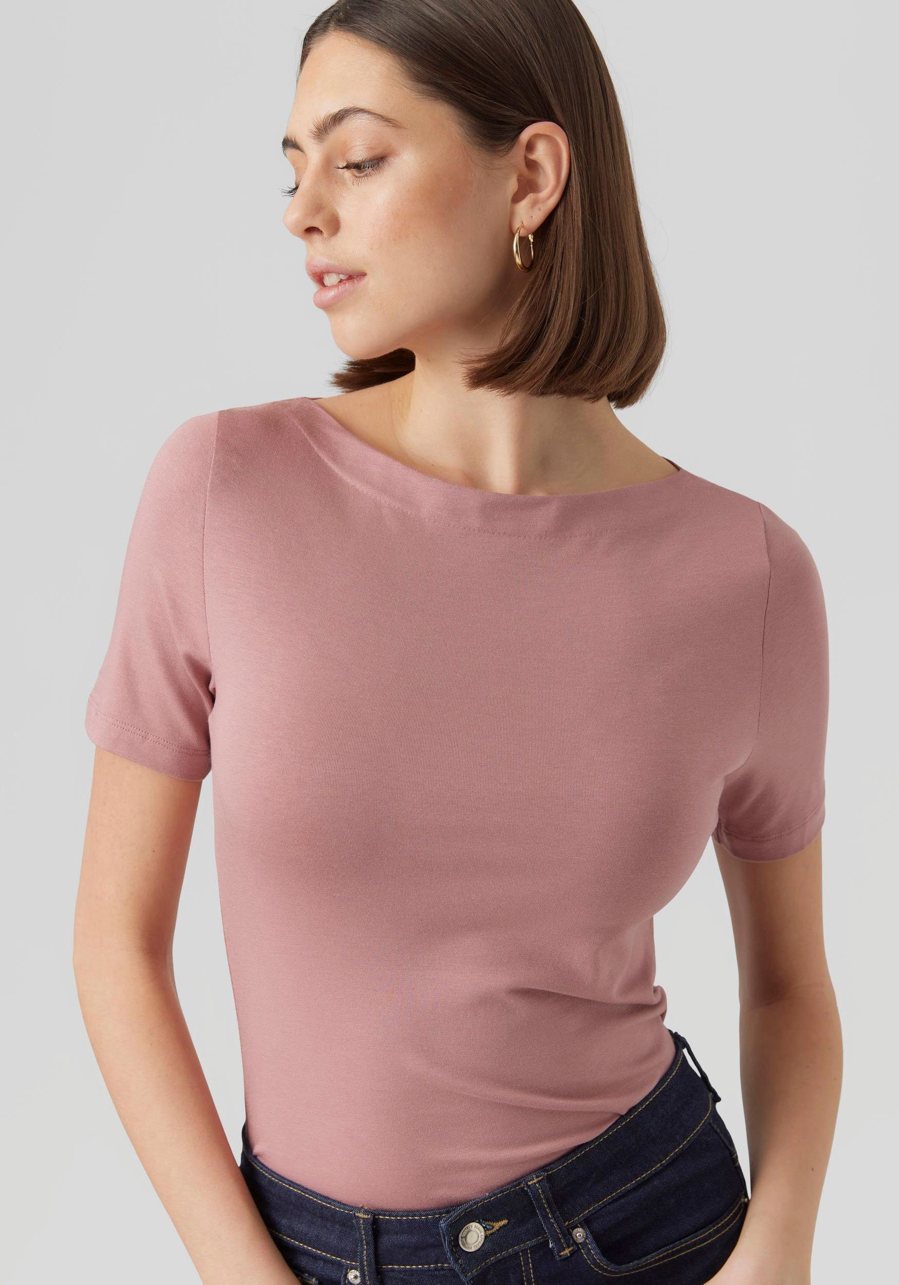 Kurzarmshirt TOP Rose S/S VMPANDA Nostalgia NOOS Moda Vero MODAL