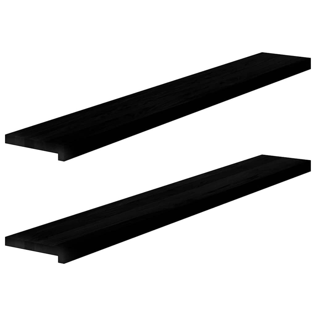 vidaXL Fensterbank Fensterbänke 2 Stk Dunkelbraun 140x20x2 cm Massivholz Eiche