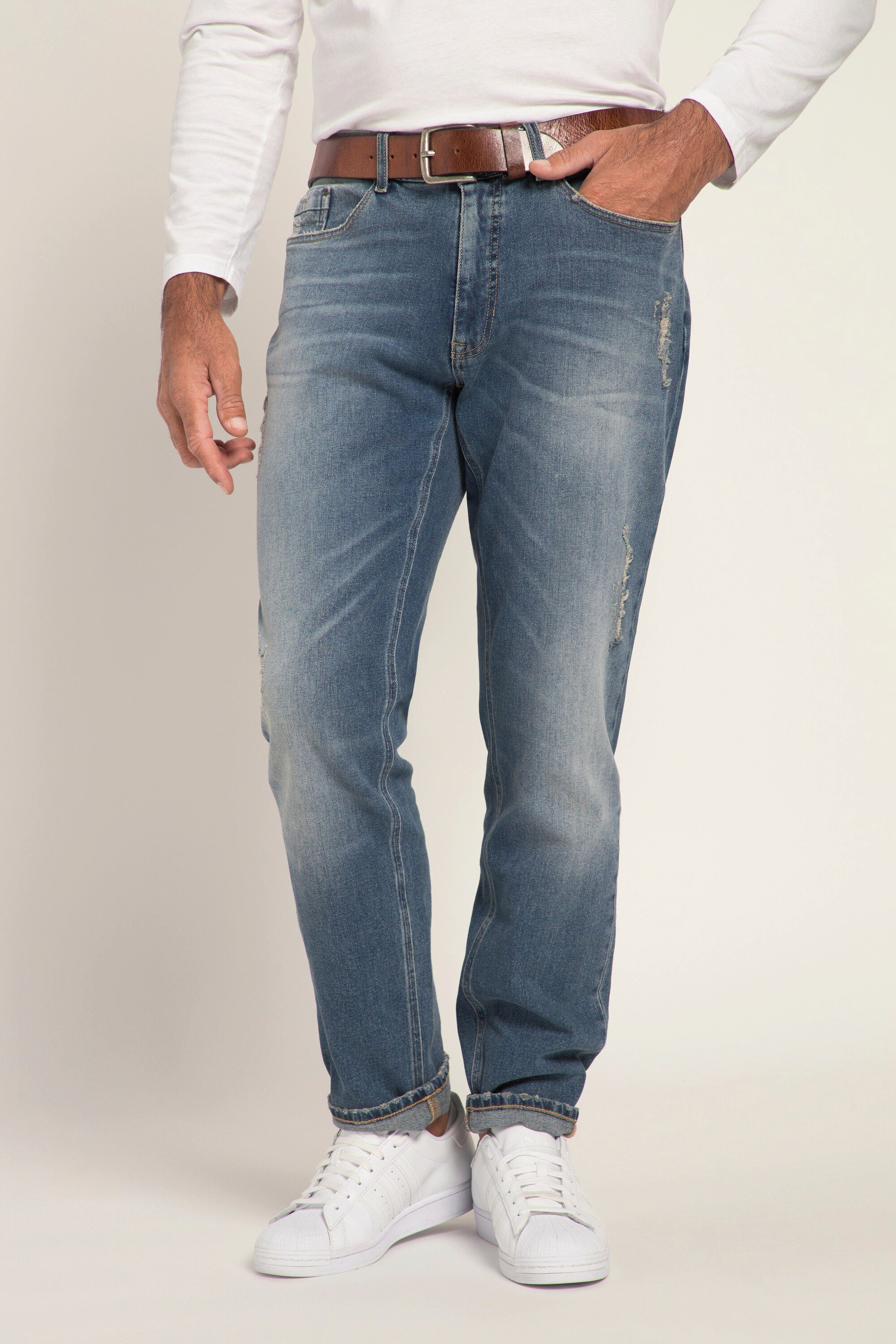bleached FLEXNAMIC® 5-Pocket-Jeans Denim Jeans JP1880 Destroy-Look
