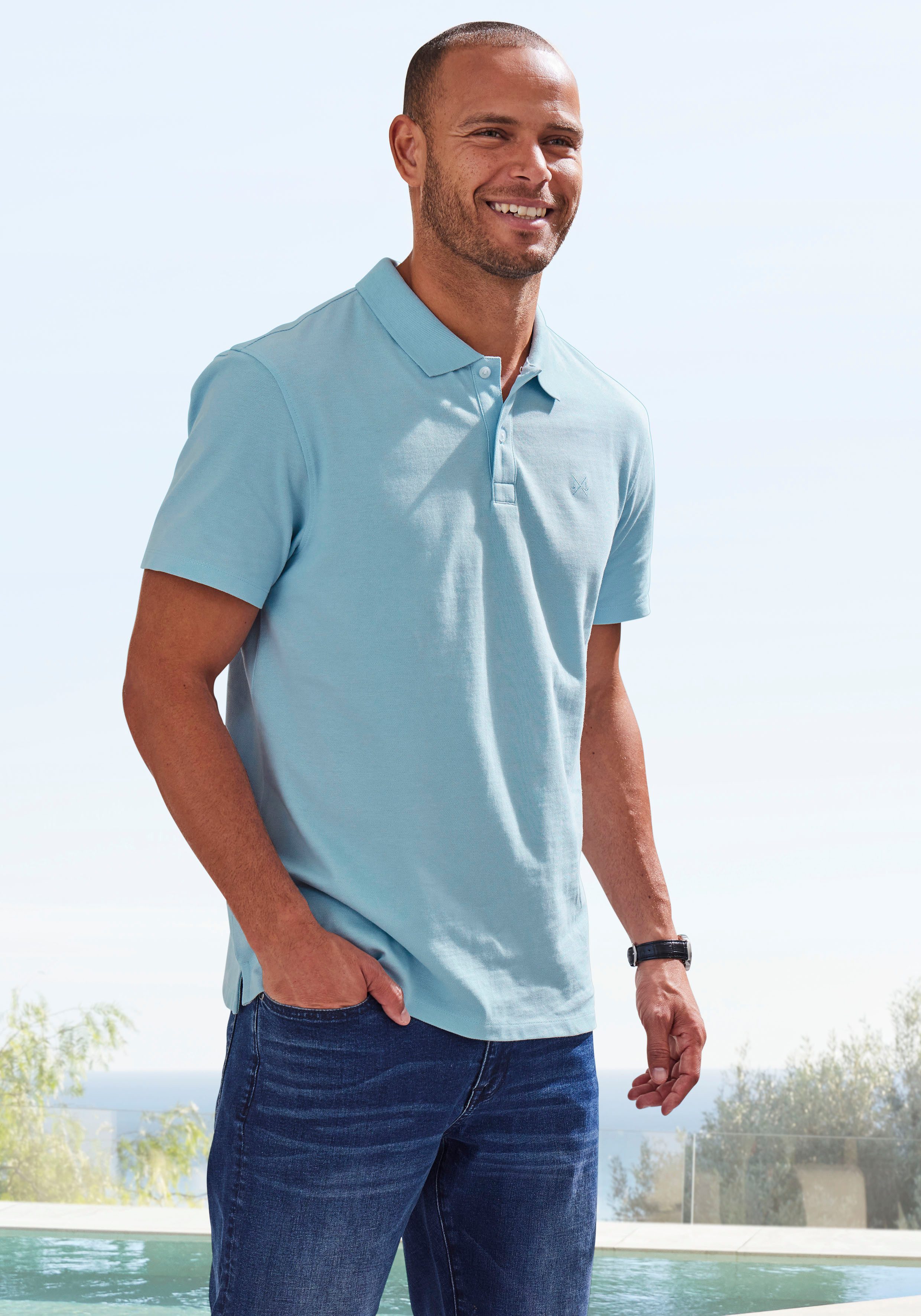 John Devin Poloshirt mit dezenter, hochwertiger Logostickerei