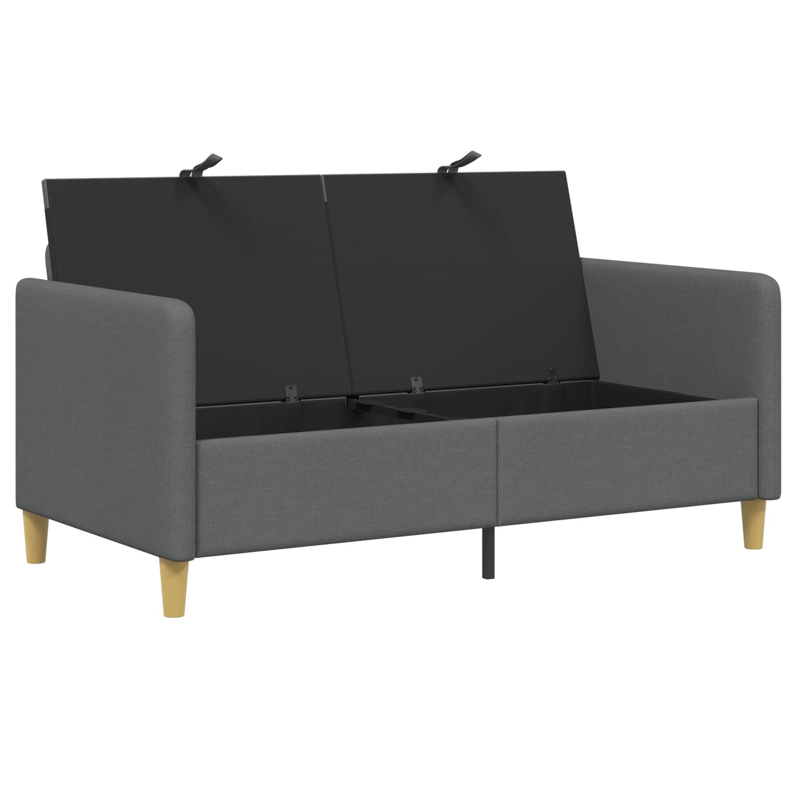 vidaXL Sofa Sofa mit Stauraum Dunkelgrau 152 x 78 x 87 cm Polyester, 1 Teile – Bild 4 von 5