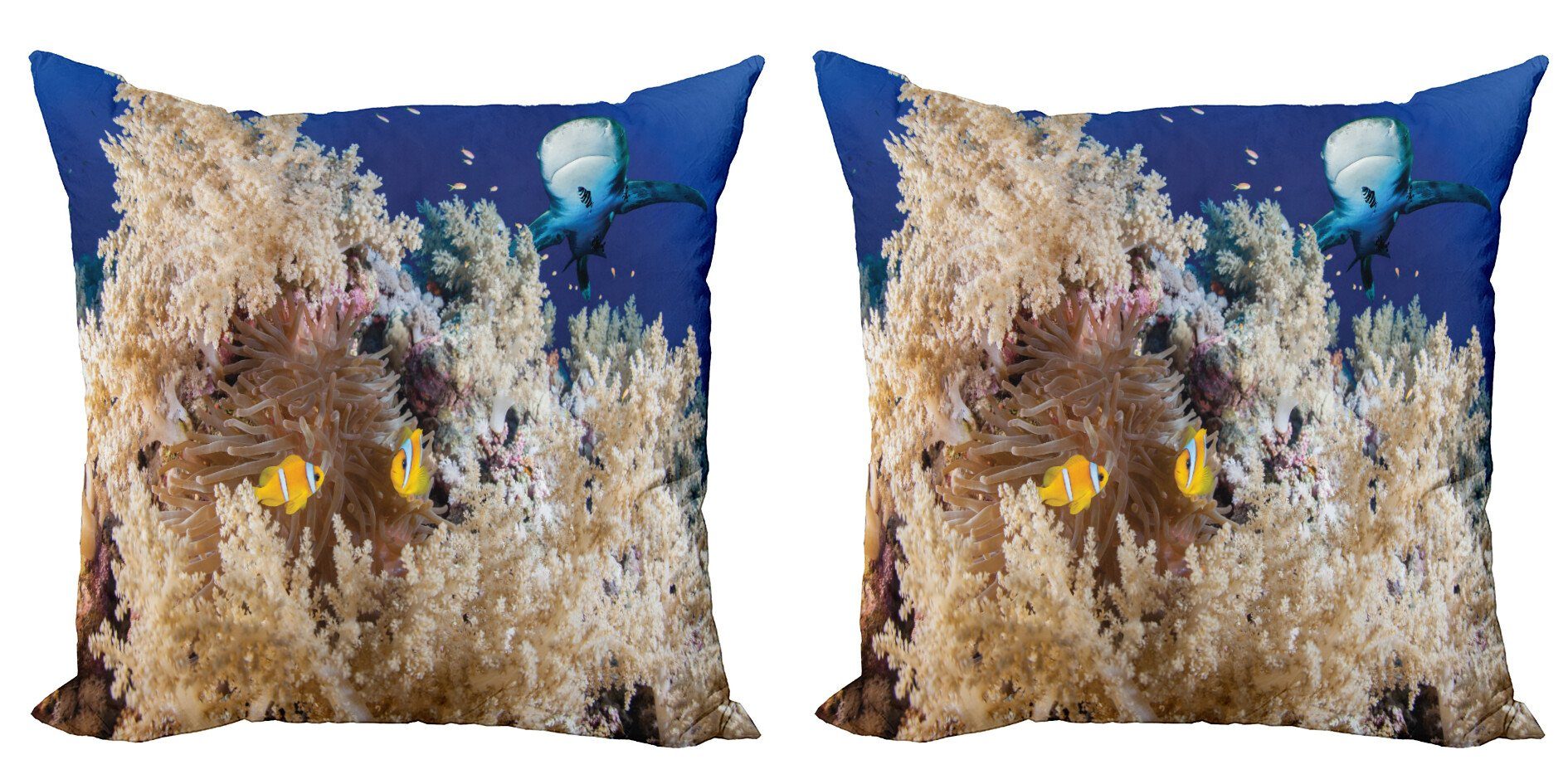 Kissenbezüge Modern Accent Doppelseitiger Digitaldruck, Abakuhaus (2 Stück), Unterwasserfische Ozean Wasser