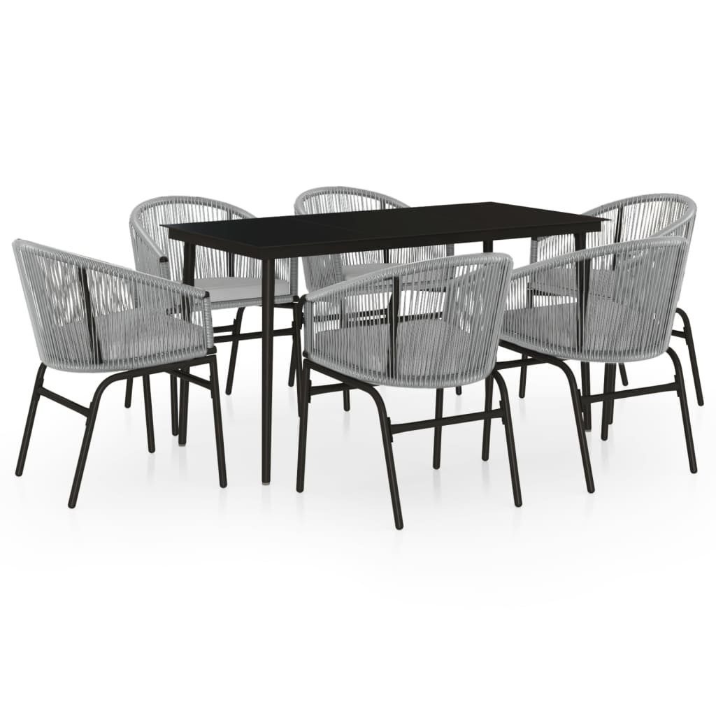 vidaXL Garten-Essgruppe 7-tlg. Garten-Essgruppe Grau, (6-tlg) günstig online kaufen
