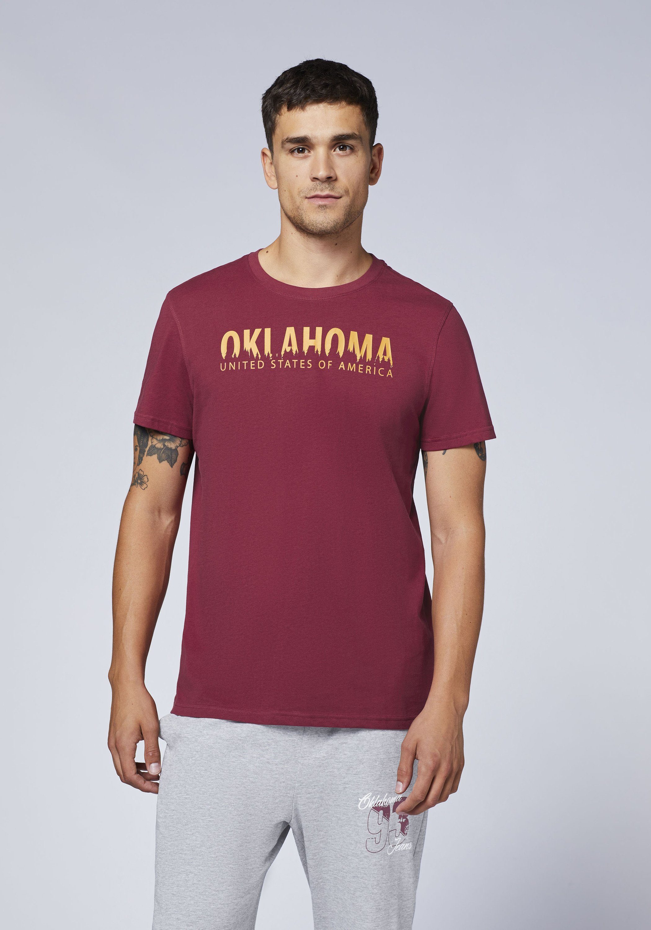 Oklahoma 19-1934 im Nature-Label-Look Tibetan Jeans Print-Shirt Red