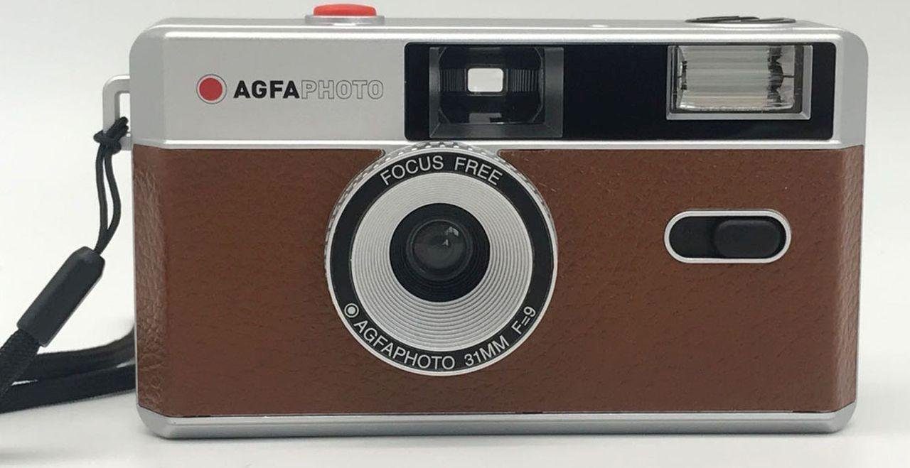 AgfaPhoto Analoge 35mm Kamera braun Kompaktkamera