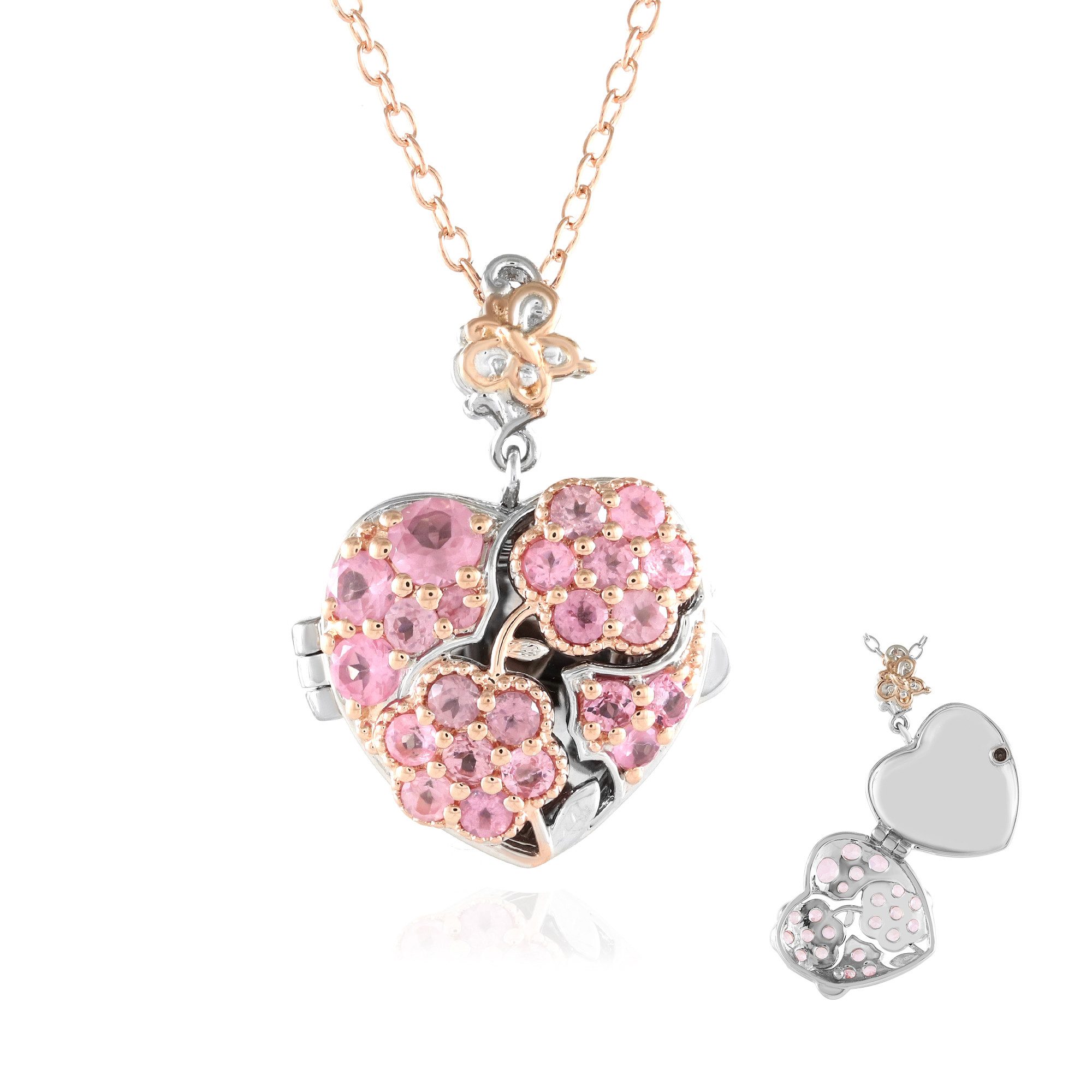 Cavill Silberkette Cavill rosévergoldeter Herzanhänger mit 2,02 ct Spinell, günstig online kaufen