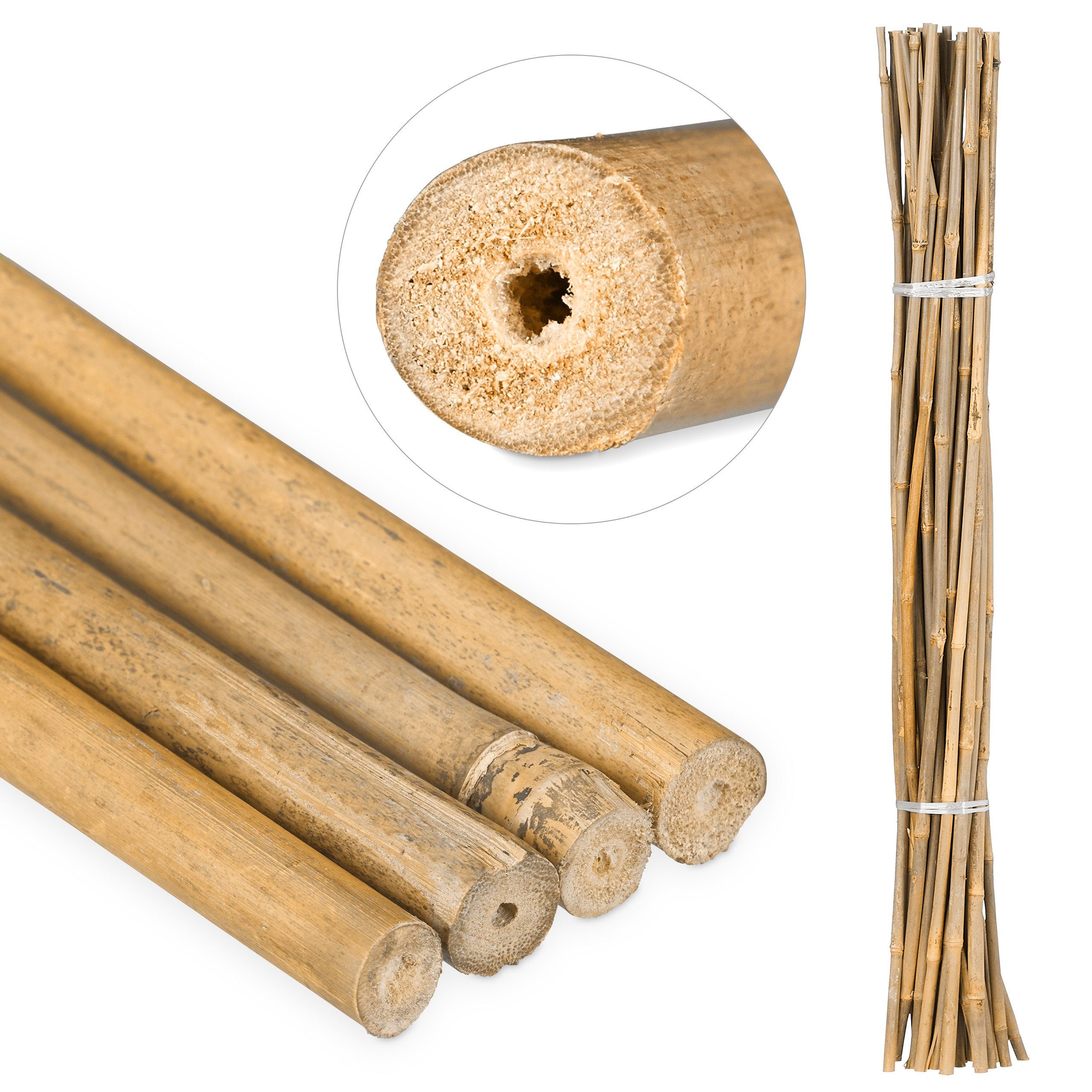 relaxdays Rankhilfe Bambusstäbe 105cm, Natur günstig online kaufen