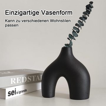 NUODWELL Dekovase 2 Stücke Keramikvase, Moderne Boho Minimalismus-Stil Dekoration vasen