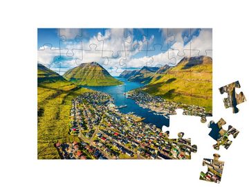 puzzleYOU Puzzle Luftbild von Borody an einem schönen Sommermorgen, 48 Puzzleteile, puzzleYOU-Kollektionen Dänemark, Skandinavien