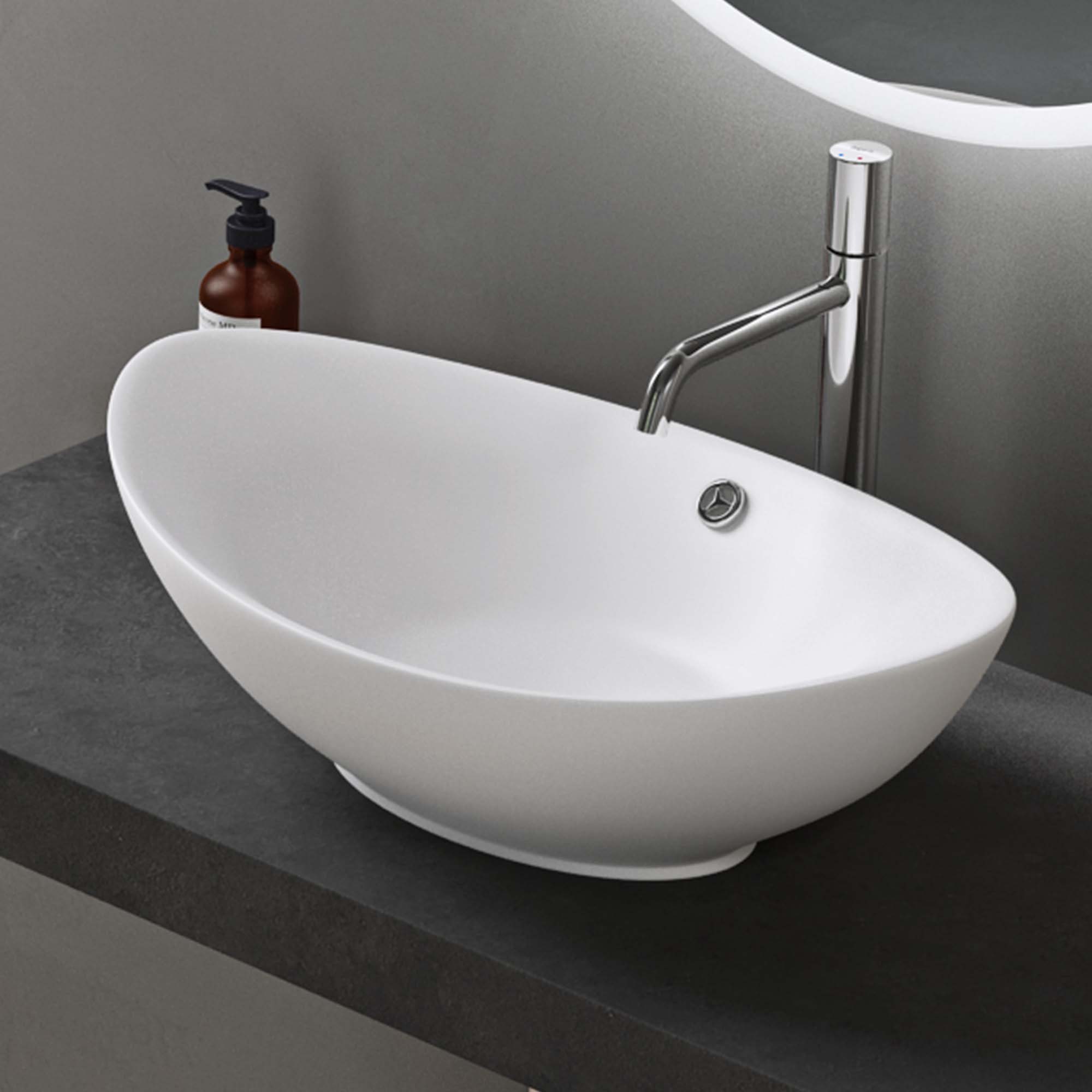 doporro Waschbecken keramik Aufsatzwaschbecken oval Waschtisch günstig online kaufen