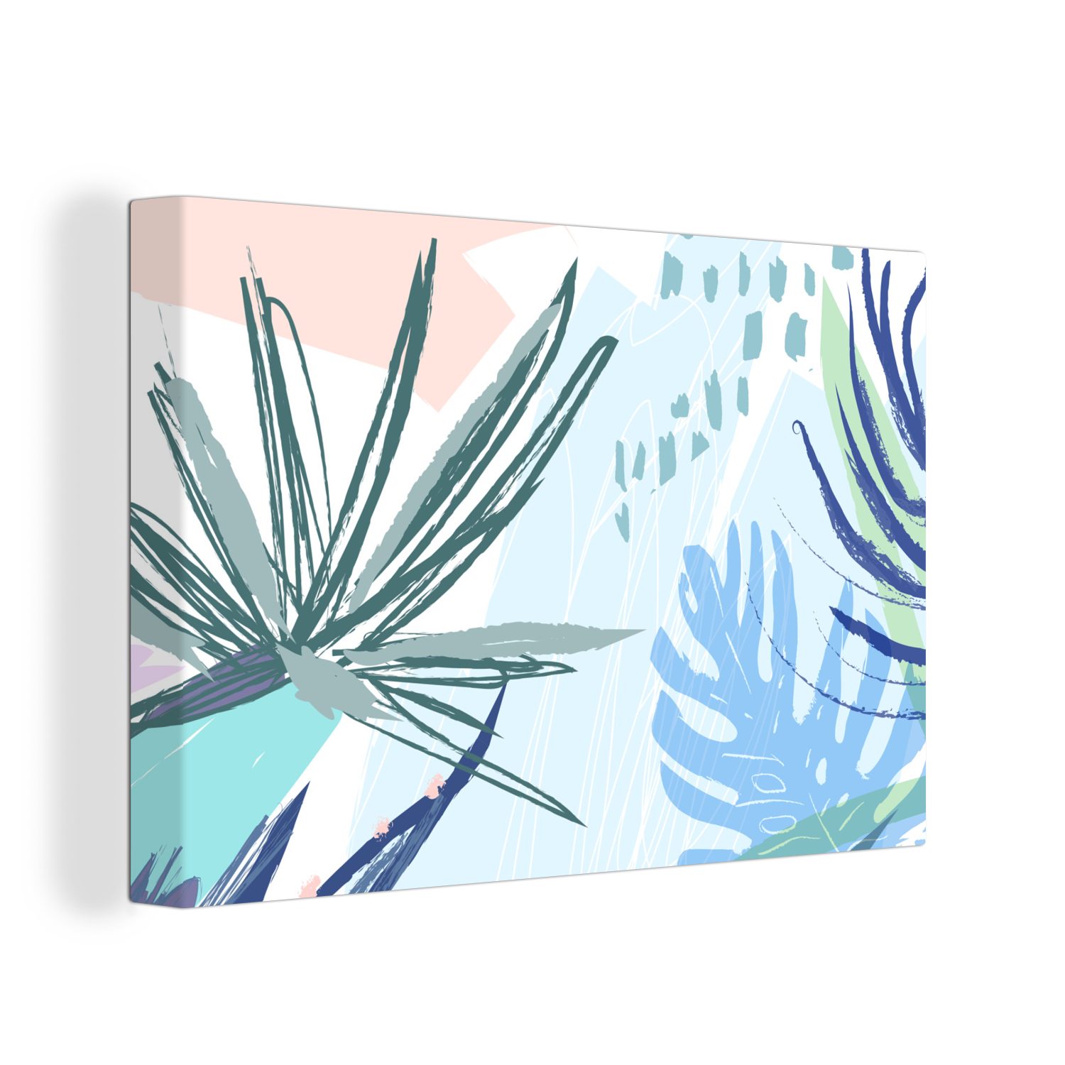 - Tropisch Leinwandbilder, Pflanze Sommer - 30x20 cm OneMillionCanvasses® - St), Wanddeko, Leinwandbild Wandbild (1 Aufhängefertig, Farbe,