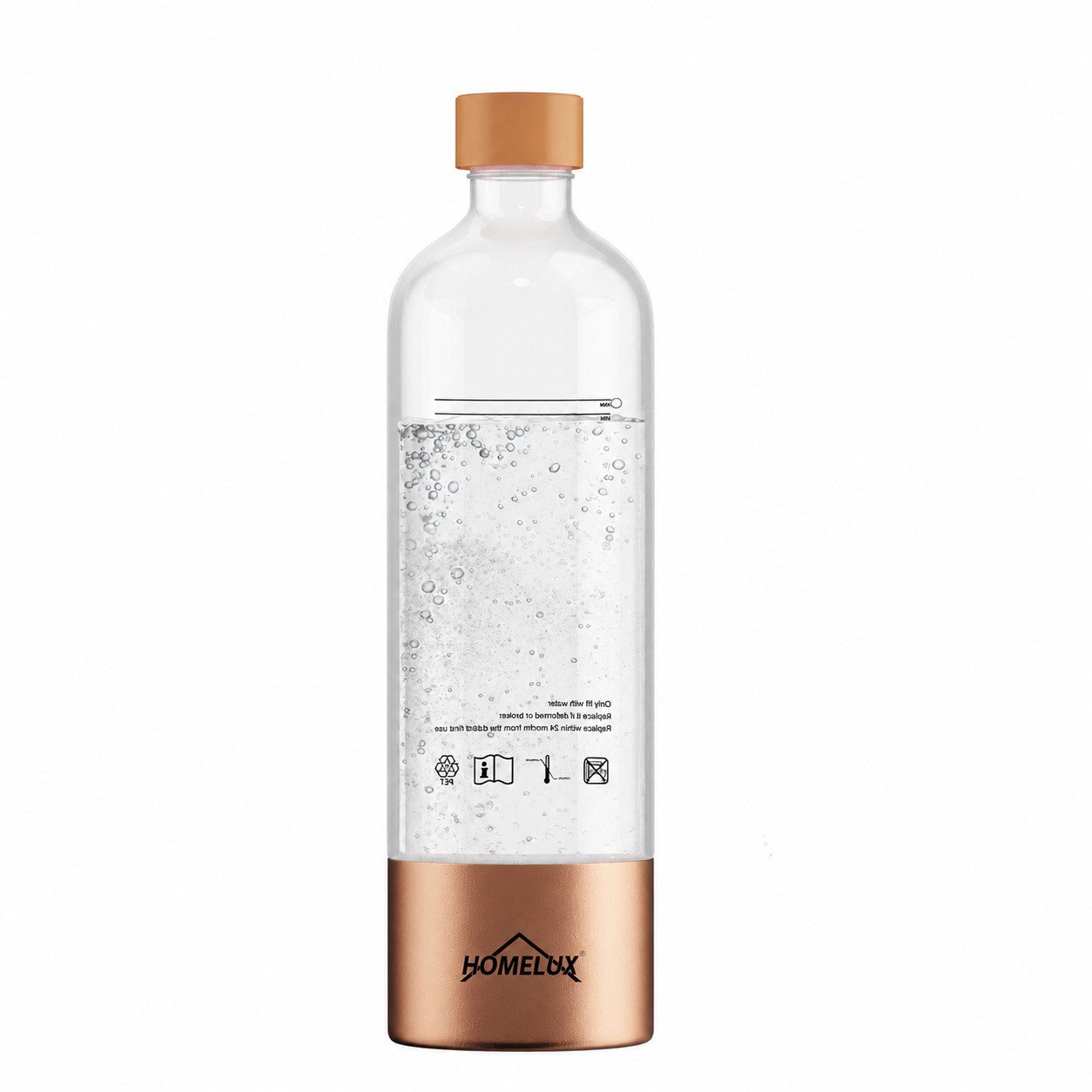 HOMELUX Wassersprudler Sprudelwasser Maschine mit 1L PET-Flaschen Bpa-Frei