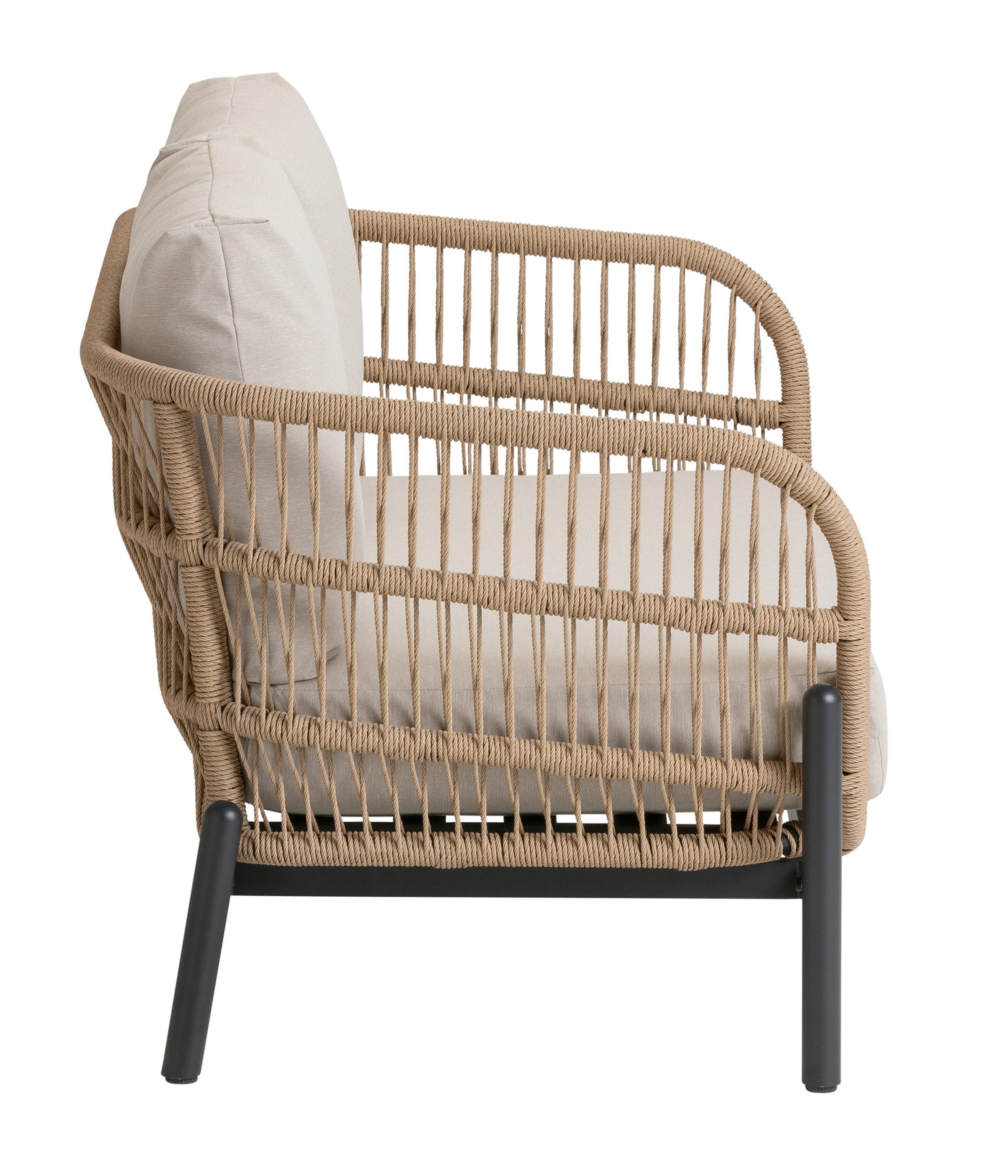 Dehner Gartenlounge-Set Lounge-Sofa St-Etienne, 2-Sitzer, inkl. Polster, 146 x 75 x 80 cm, modernes, hochwertiges Outdoor-Sofa mit wasserabweisendem Bezug