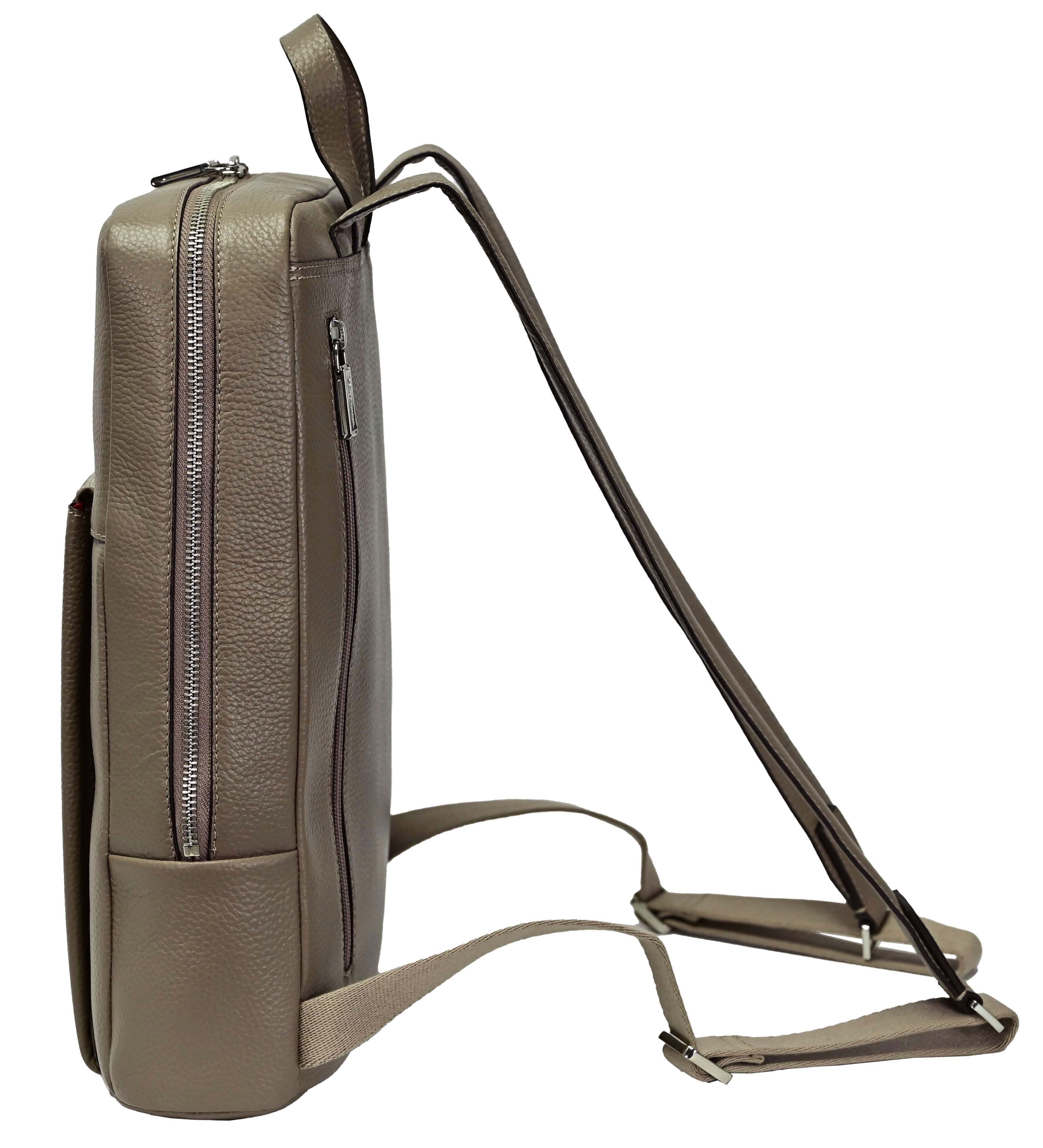 RICCARDO FERDUCCI Cityrucksack LapTop Backpack (incl. Staubbeutel, LED-Leuchte), echt Leder