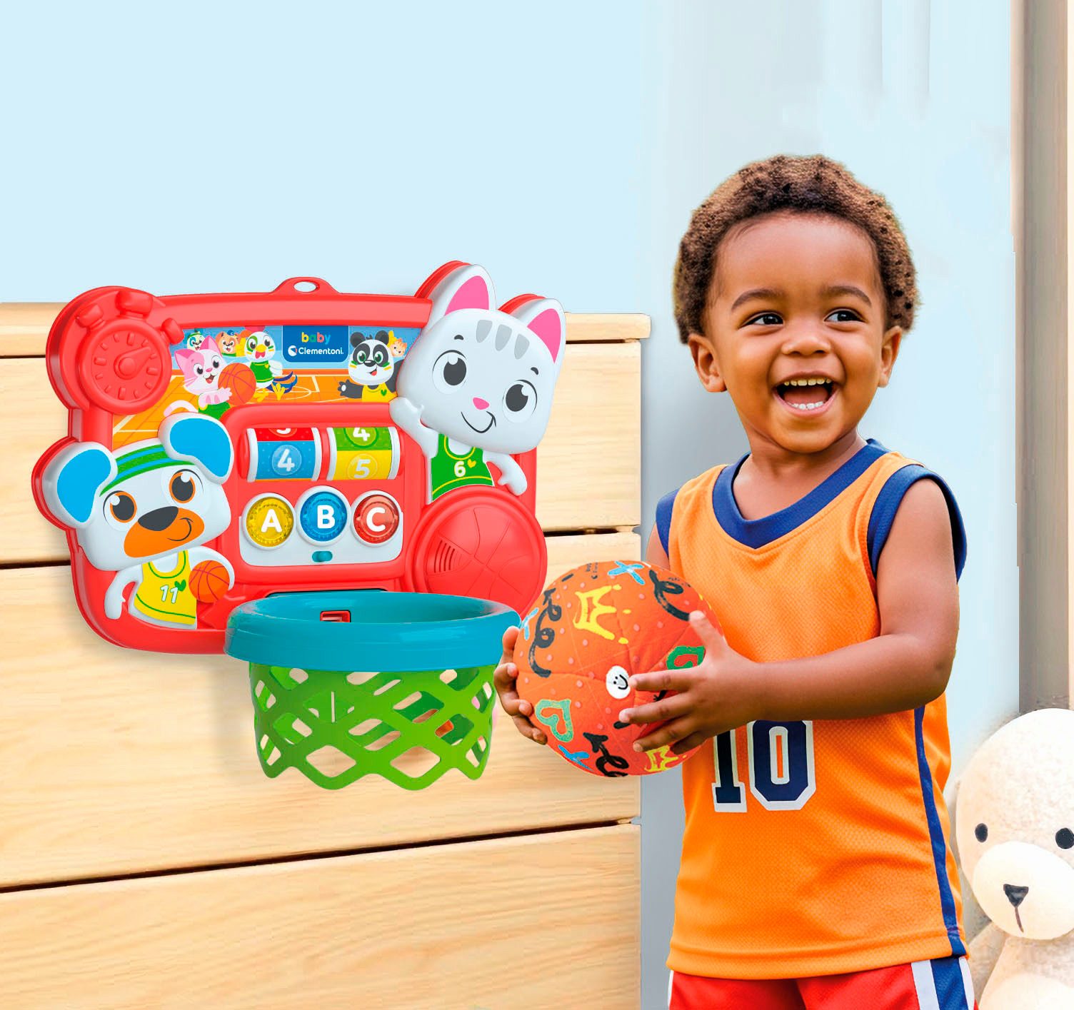 Clementoni® Lernspielzeug Interaktiver Basketball-Korb, mit Licht und Sound