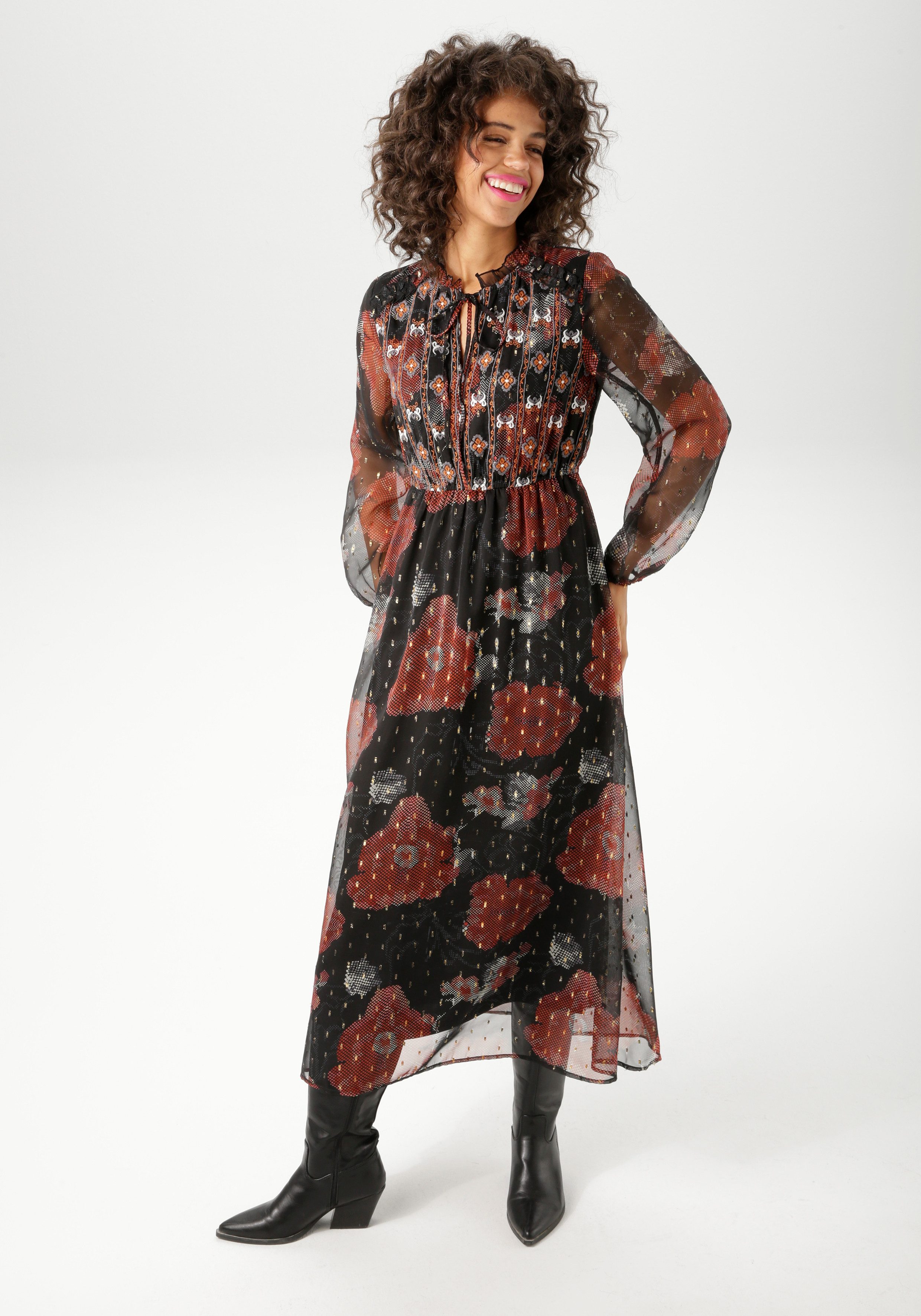 Aniston CASUAL Maxikleid aufwändig bestickt und günstig online kaufen