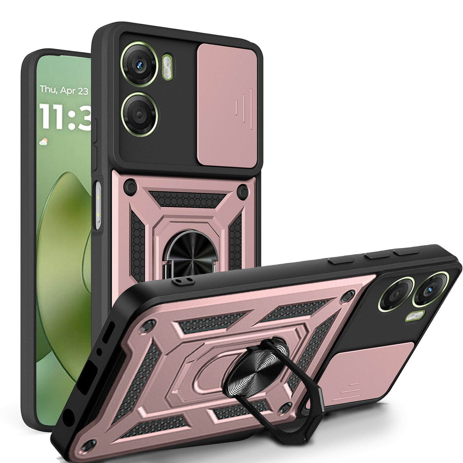 betterfon Handyhülle Panzer Hülle für Moto G06 / G06 Power - Outdoor Case mit Kameraschutz, Schutzhülle mit Extra Kameraschutz, Kantenschutz, Ringhalter