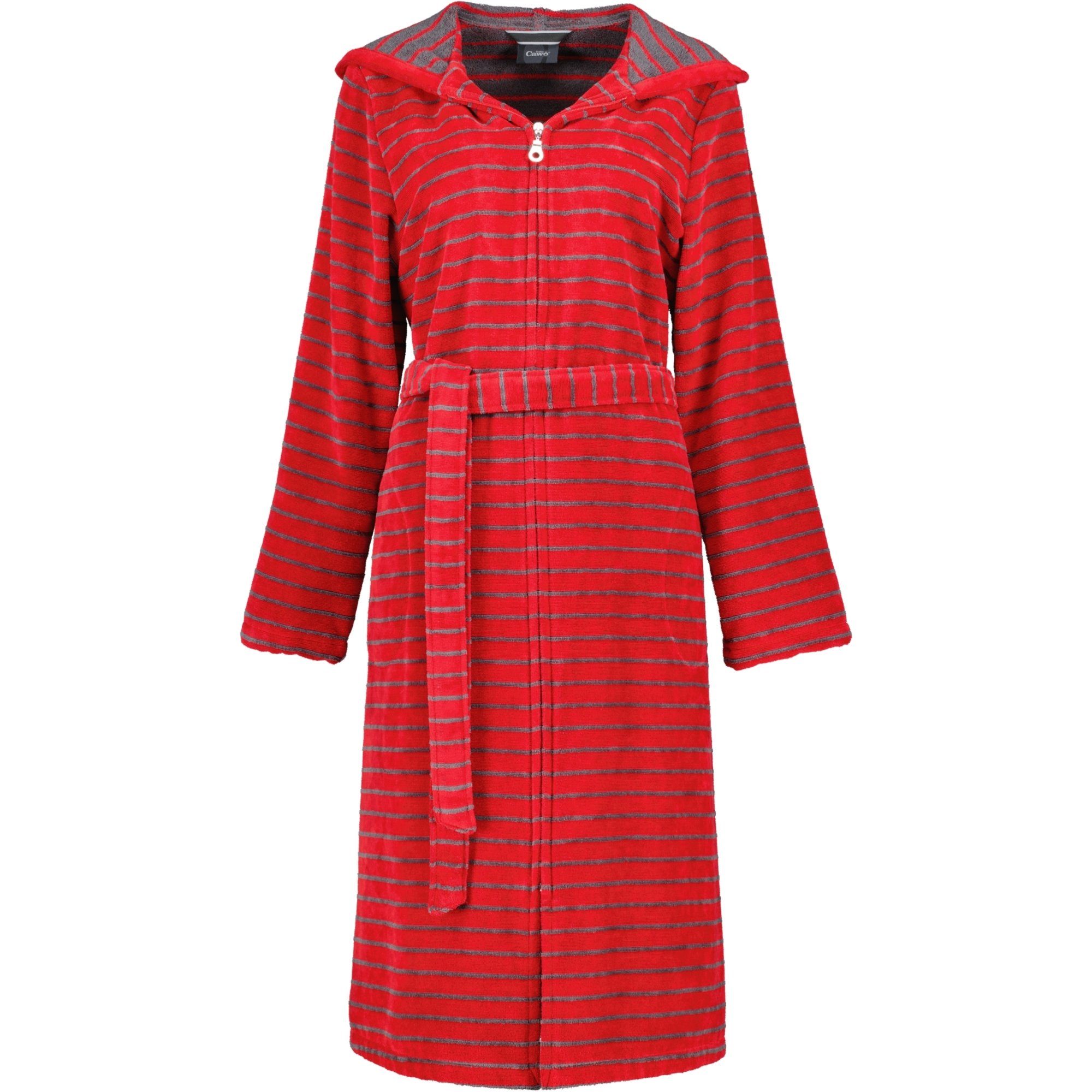 Cawö Damenbademantel Shades 1492 Kapuze Velours, Kapuze, 100% Baumwolle, Re günstig online kaufen