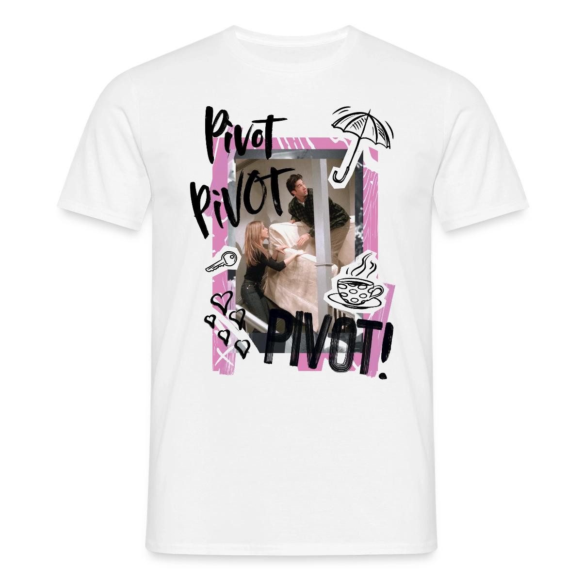 Spreadshirt T-Shirt Friends PIVOT Rachel, Ross und Chandler Männer T-Shirt (1-tlg)