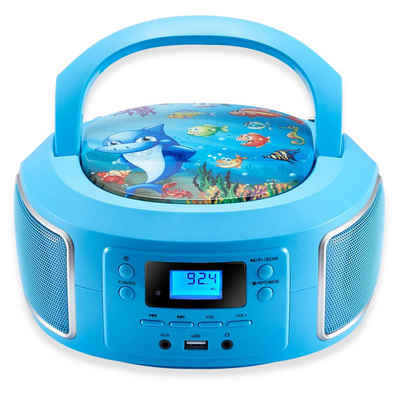 Cyberlux »CL-930« tragbarer CD-Player (CD, Kinder CD Player tragbar, Boombox, Musikbox, FM Radio mit MP3 USB)