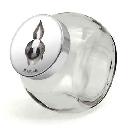 Mr. & Mrs. Panda Vorratsglas L 870ml Stinktier Angriff - Weiß - Geschenk, Süßigkeitenglas, Glasdos, Premium Glas, (1-tlg), Eigene Motive