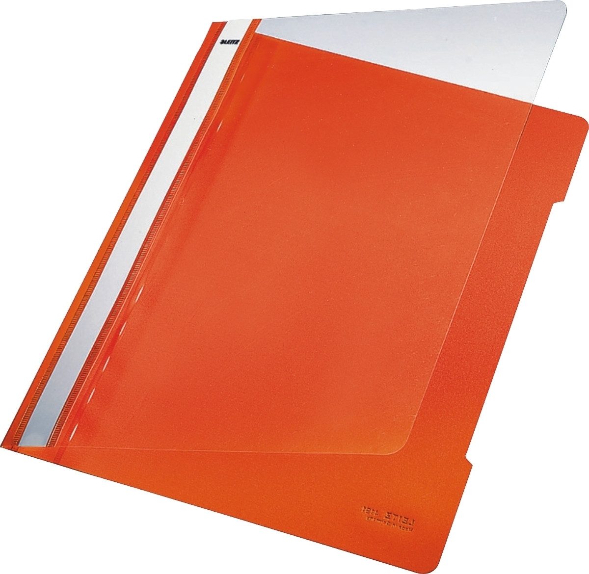 LEITZ Hefter Sichthefter A4 PVC langes Beschriftungsfeld orange