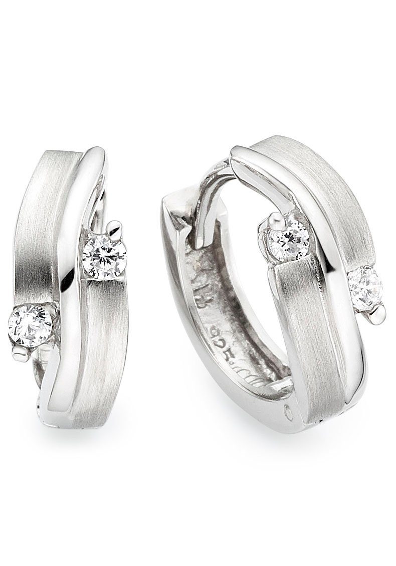 Bruno Banani Paar Creolen Schmuck Geschenk Silber 925 Ohrschmuck Ohrringe, mit Zirkonia (synth)