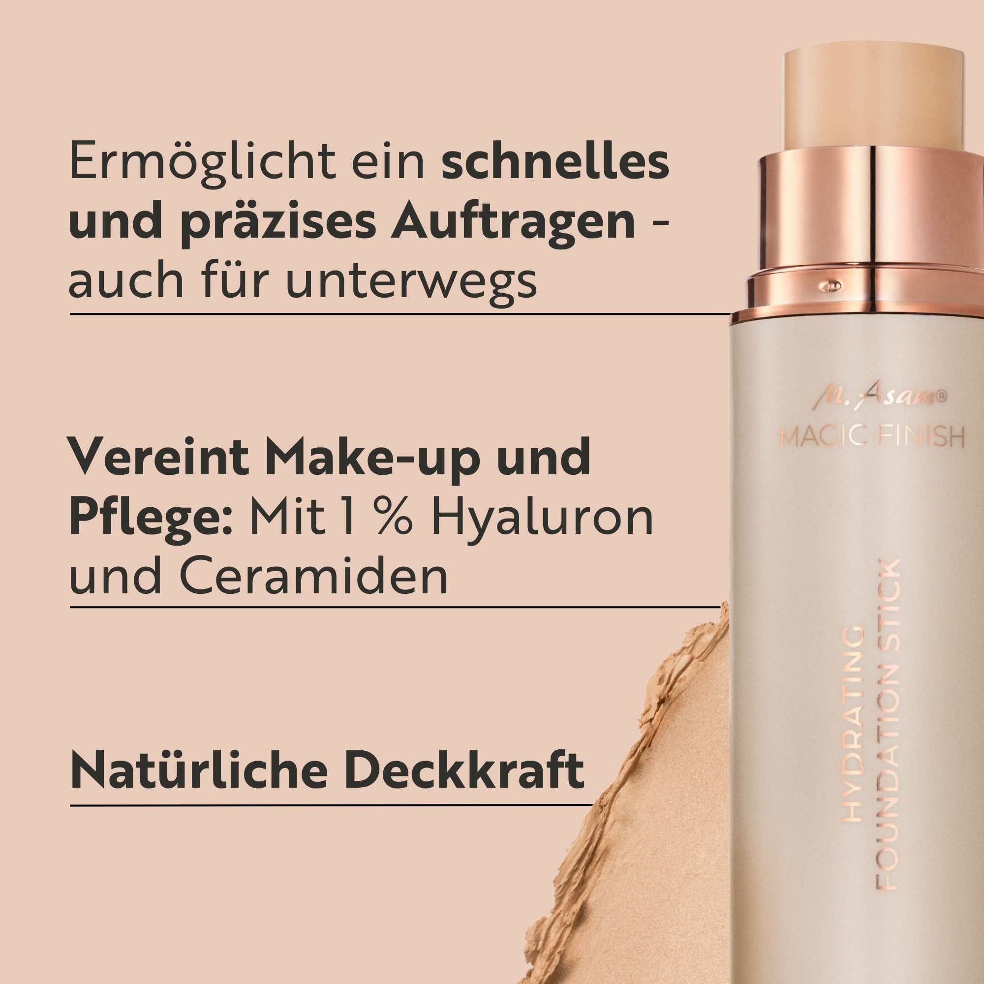 asambeauty Foundation Hydrating Foundation Stick LSF 30 Soft Ivory – Bild 2 von 5