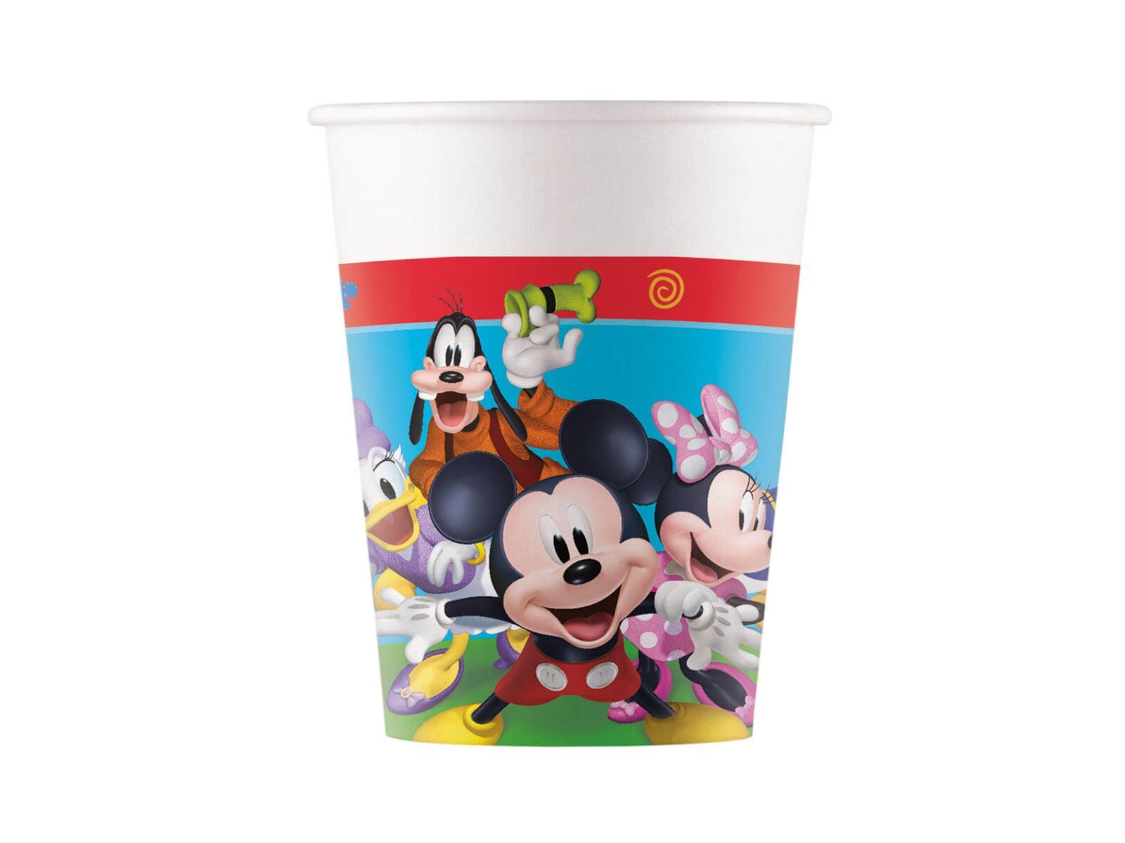 Festivalartikel Einwegbecher Mickey Mouse Set 8 Einwegbecher Pappbecher 200 ml