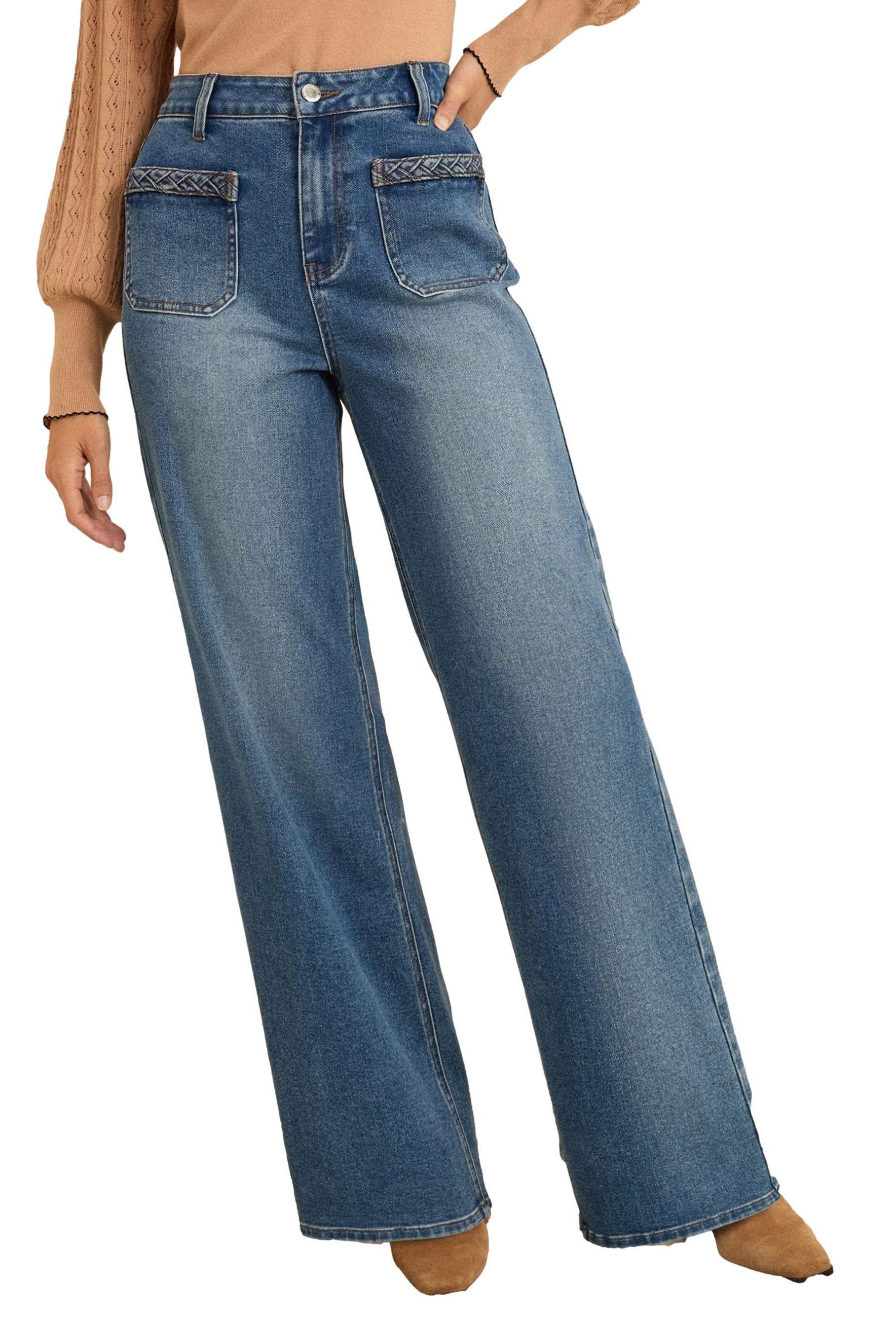 Weite Jeans Love & Roses Jeans mit weitem Bein, Regular