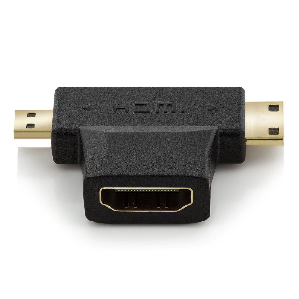 deleyCON deleyCON mini + micro HDMI DUAL Adapter - HDMI Buchse zu mini + micro HDMI-Kabel