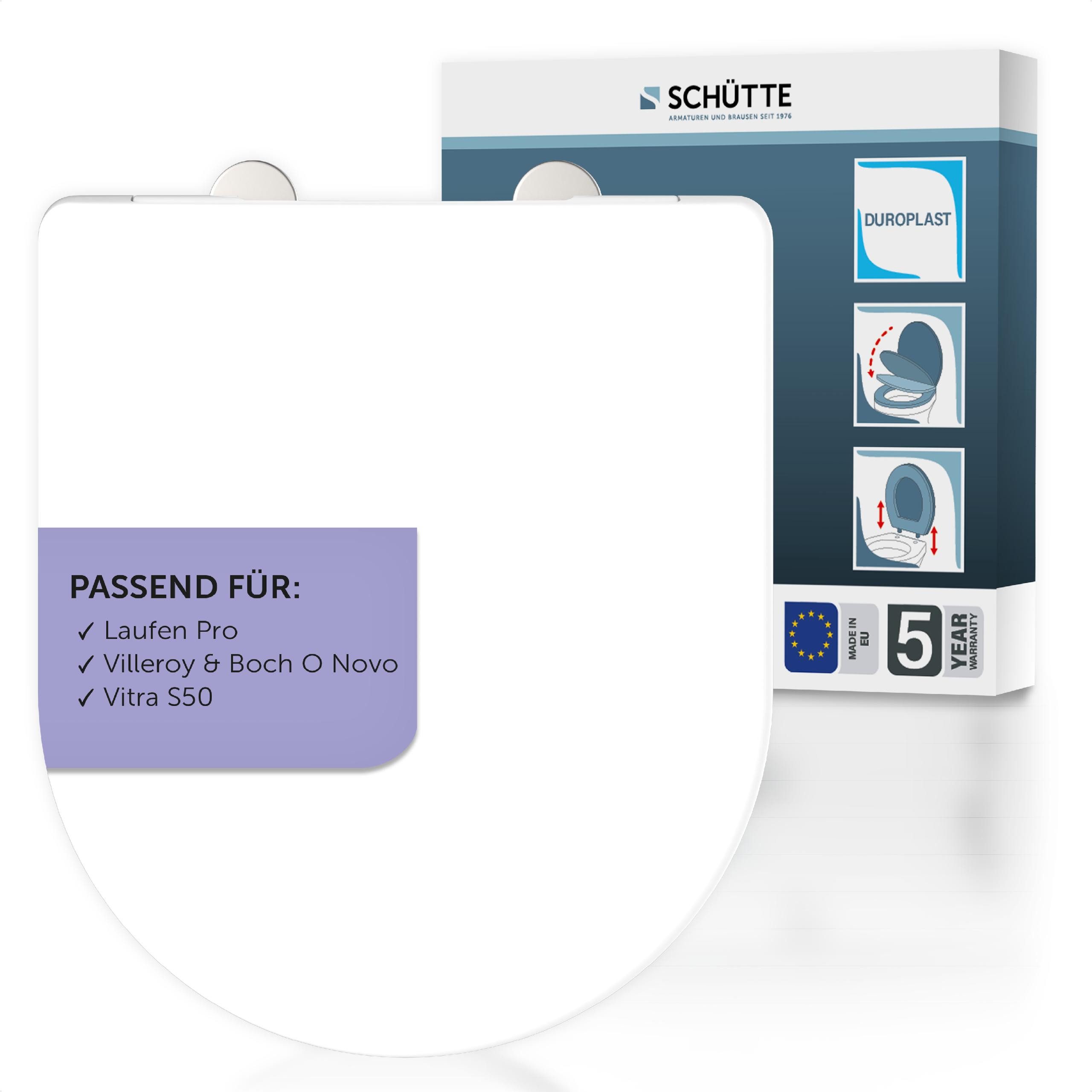 Schütte WC-Sitz Duroplast, WHITE D-Form PRO 2 (WC-Sitz, Befestigungsmateria günstig online kaufen