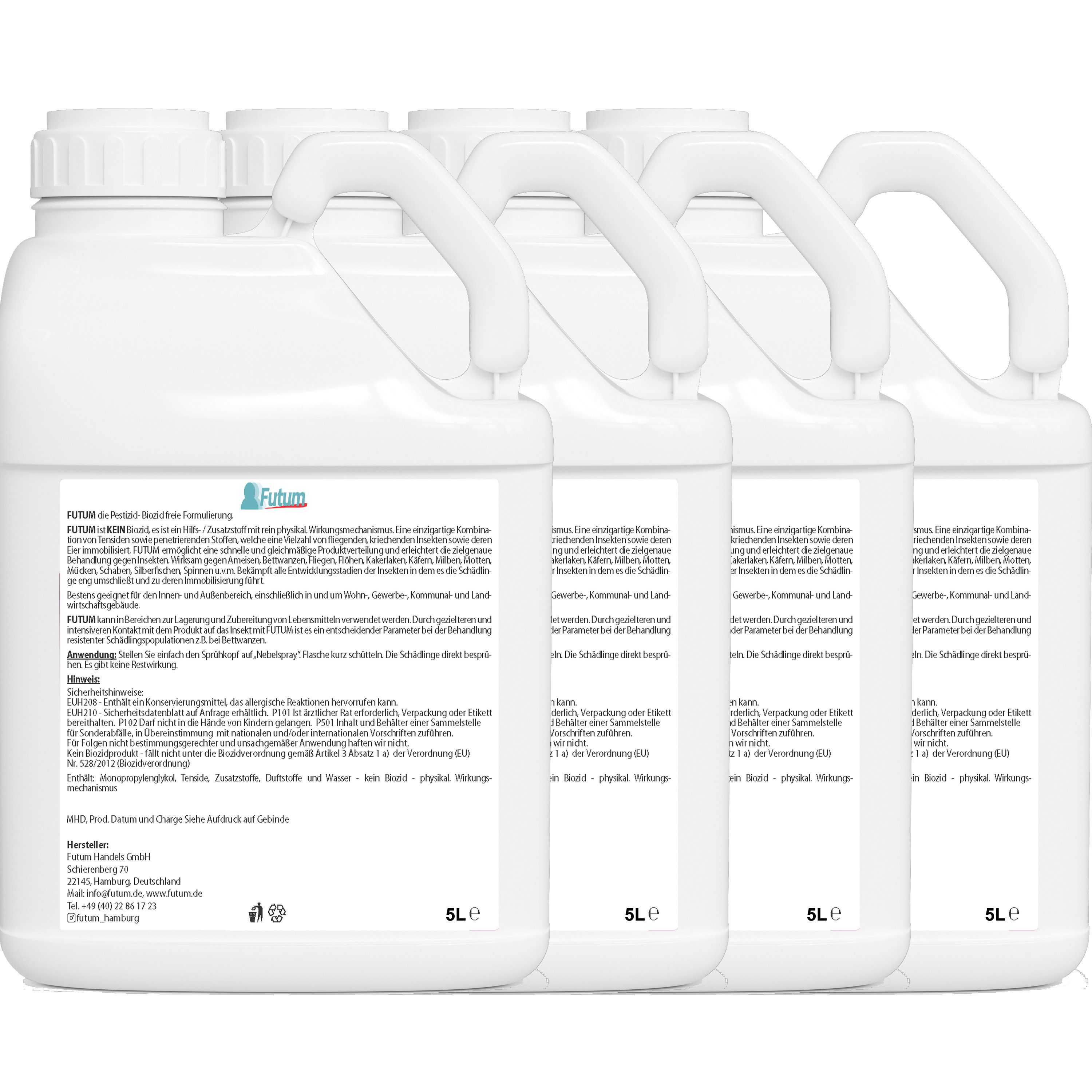 FUTUM Insektenspray Kakerlaken Spray Schaben Spray Küchenschaben Abwehr, 20 l, 20000 ml, biozidfreie Formel, auf Wasserbasis, geruchsarm, brennt / ätzt nicht