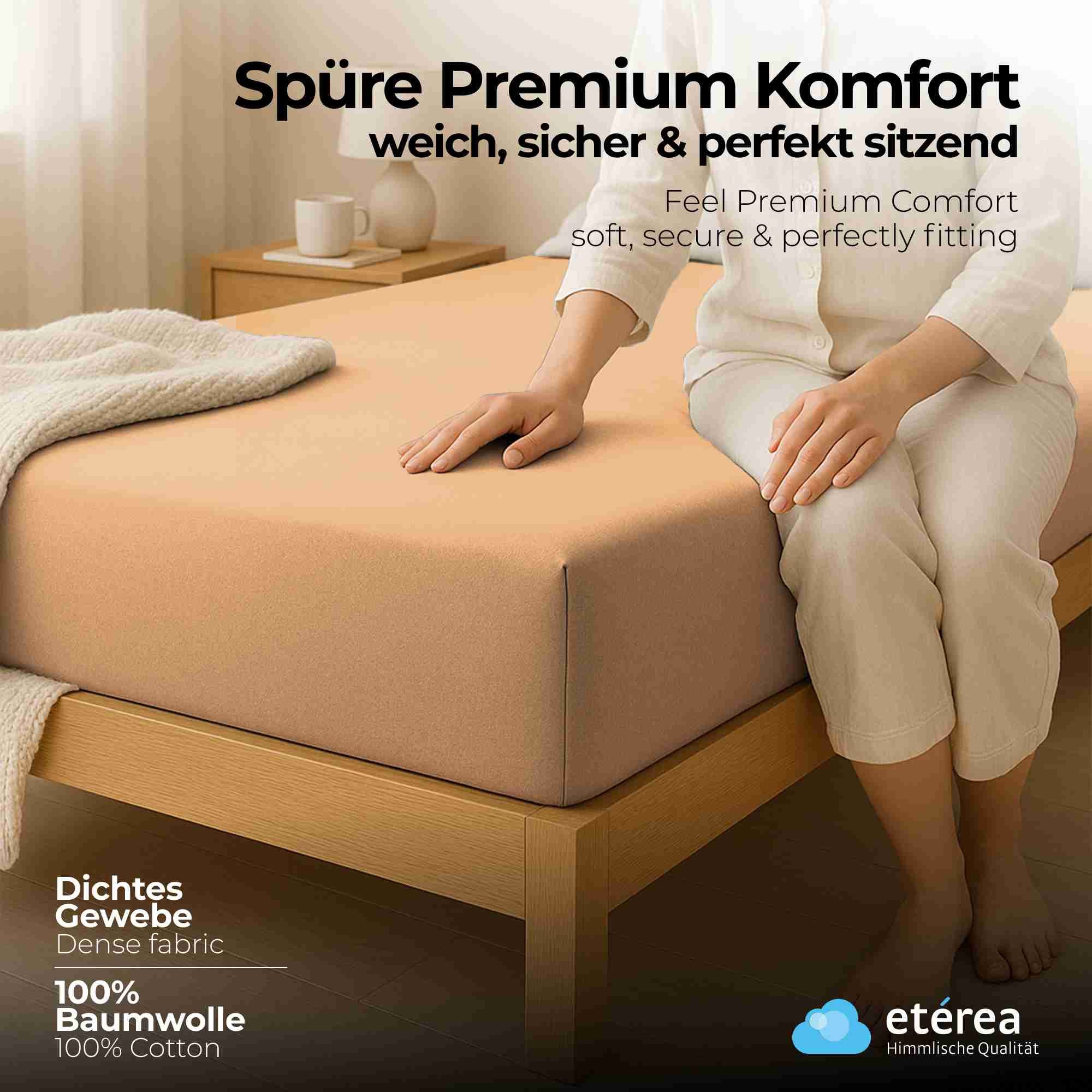 etérea Himmlische Qualität Spannbettlaken etérea Comfort Jersey 2er Set Spannbettlaken, Jersey, Gummizug: rundum, (2 Stück)