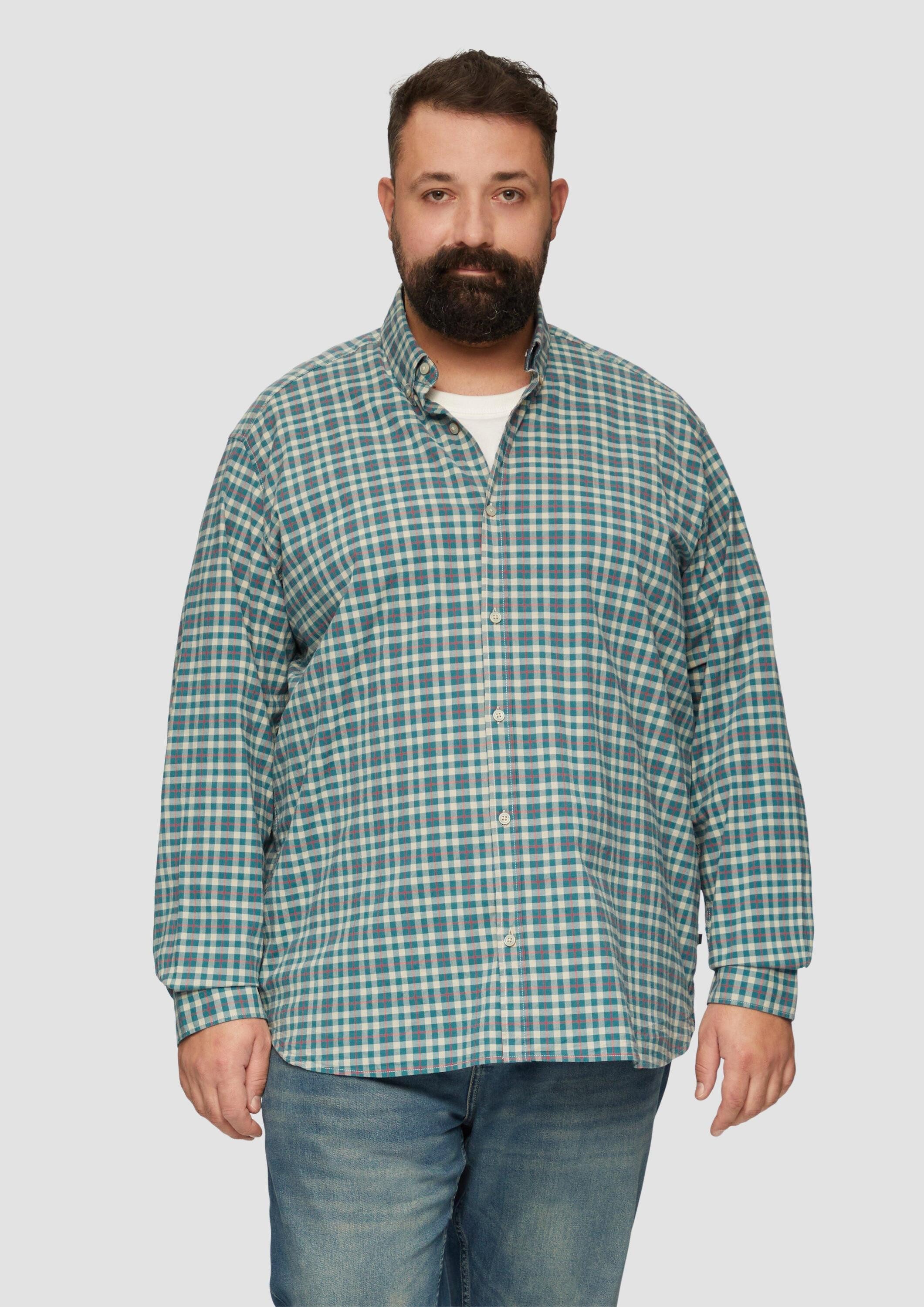 s.Oliver Langarmhemd Hemd Hemd mit Button-Down-Kragen aus Baumwollstretch