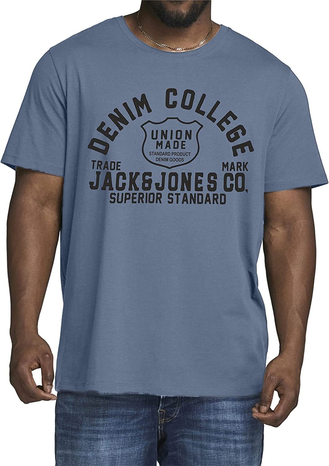 3er Übergröße 8 Jones Pack Size aus Plus Big (Spar-Set, Mix & Jack Baumwolle Shirt, Print-Shirt 3er-Pack)