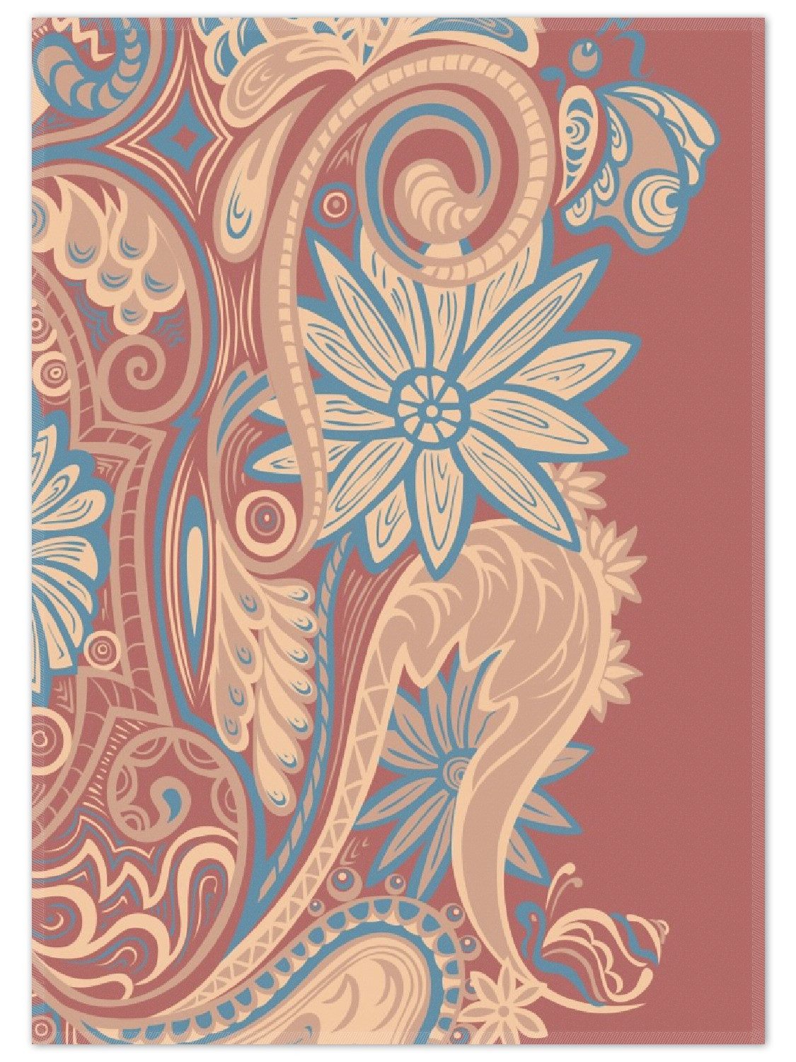 Wallario Teppich Muster mit Blumen in Pastellfarben, rechteckig, rutschfest