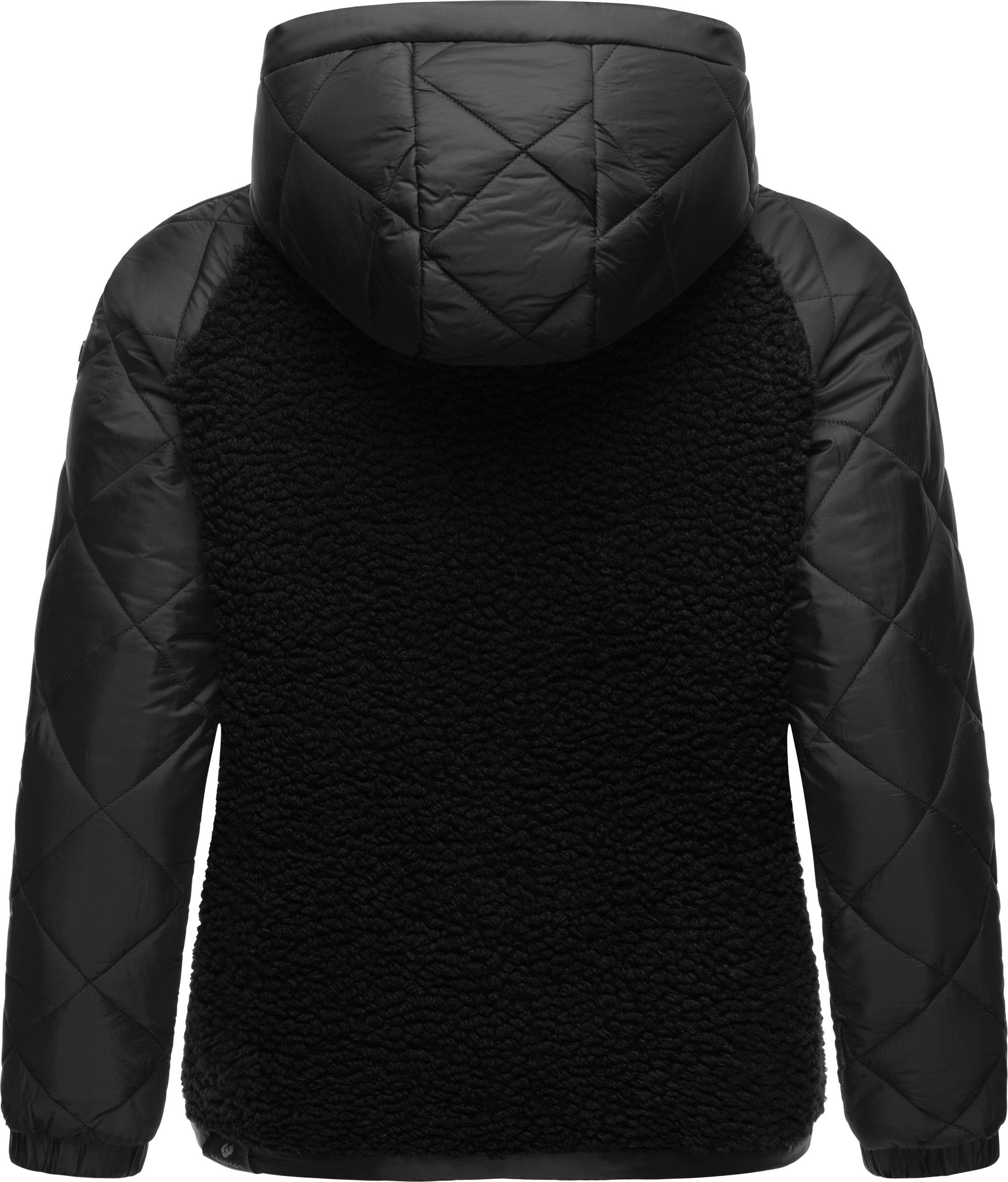 Ragwear Outdoorjacke Leeloo Damen Übergangsjacke aus Teddyfleece mit gesteppten Ärmeln