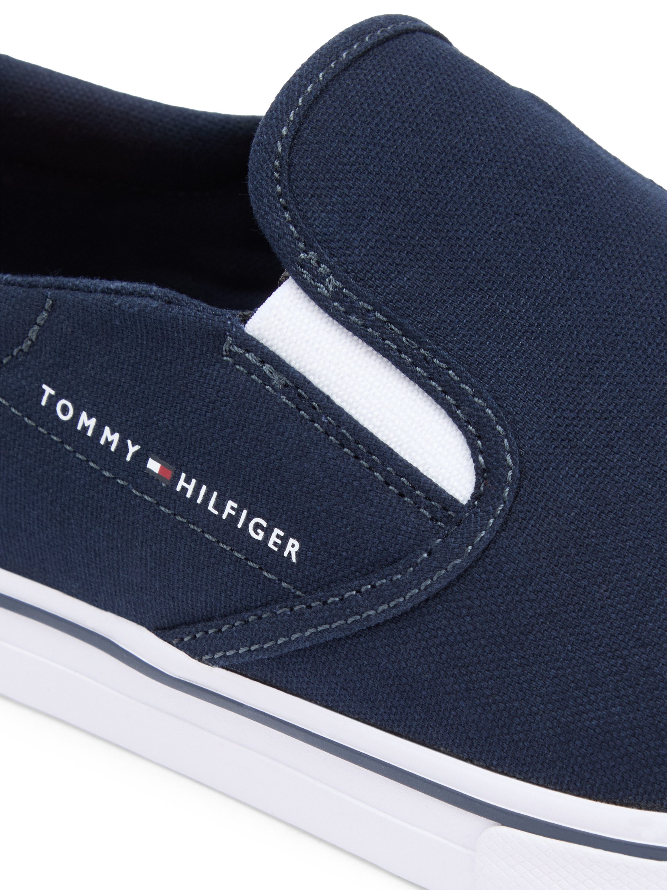 Tommy Hilfiger VULC CORE SLIP ON Slip-On Sneaker Freizeitschuh, Halbschuh, Slipper mit seitlichem Logoschriftzug