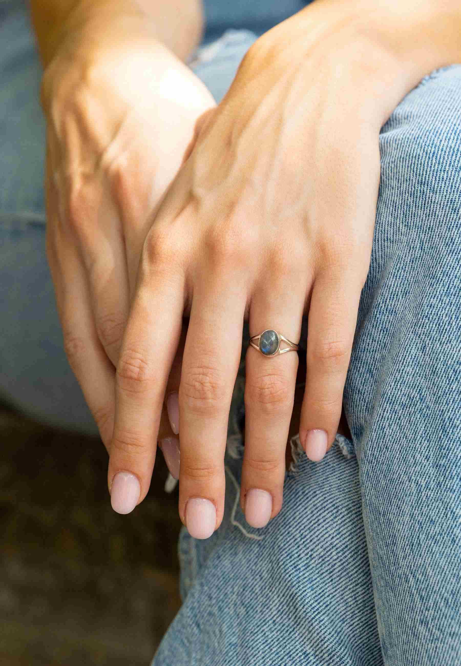 mantraroma Silberring HARDIN aus 925 Silber mit Labradorit (Ring mit Schmuc günstig online kaufen