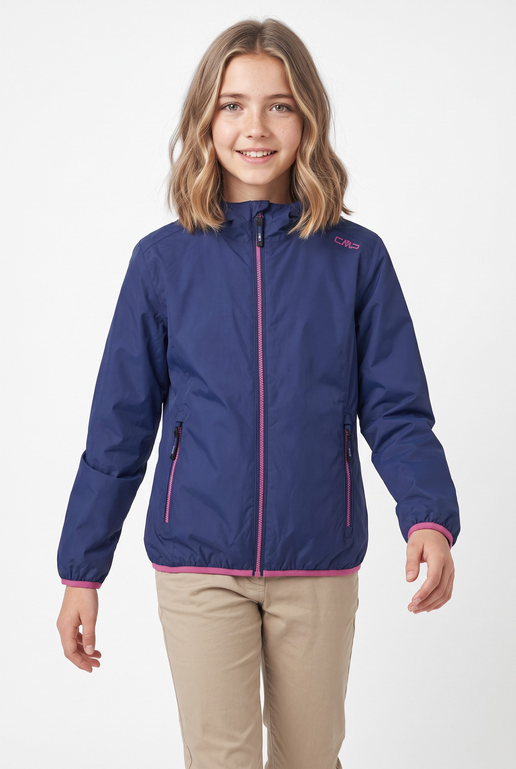 CMP Regenjacke KID G JACKET RAIN FIX HOOD für Kinder, mit Kapuze, wind- und wasserdicht, Wassersäule 5000