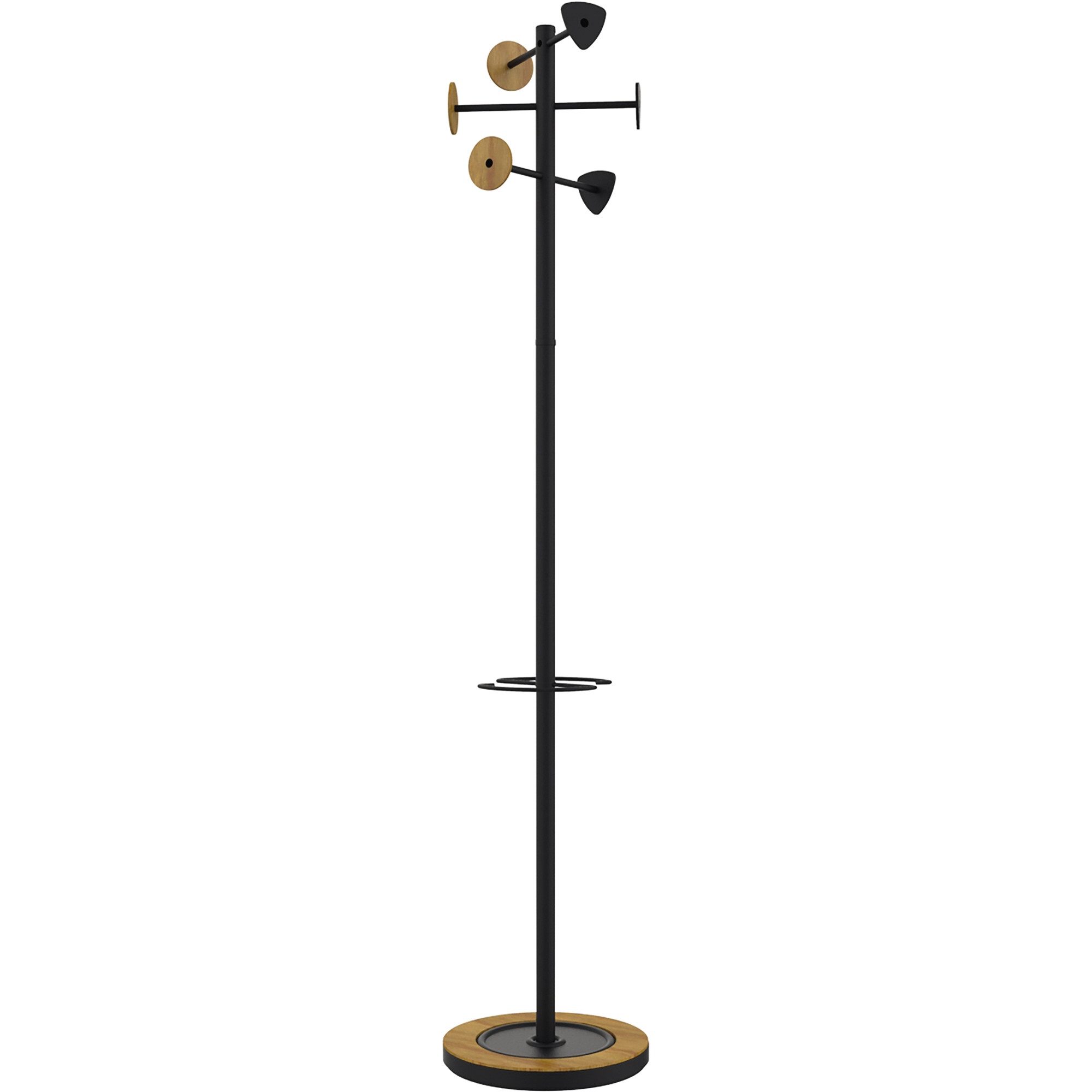 unilux Garderobenständer Garderobenständer BORA BAMBOO 400140808 178cm 6 Haken schwarz