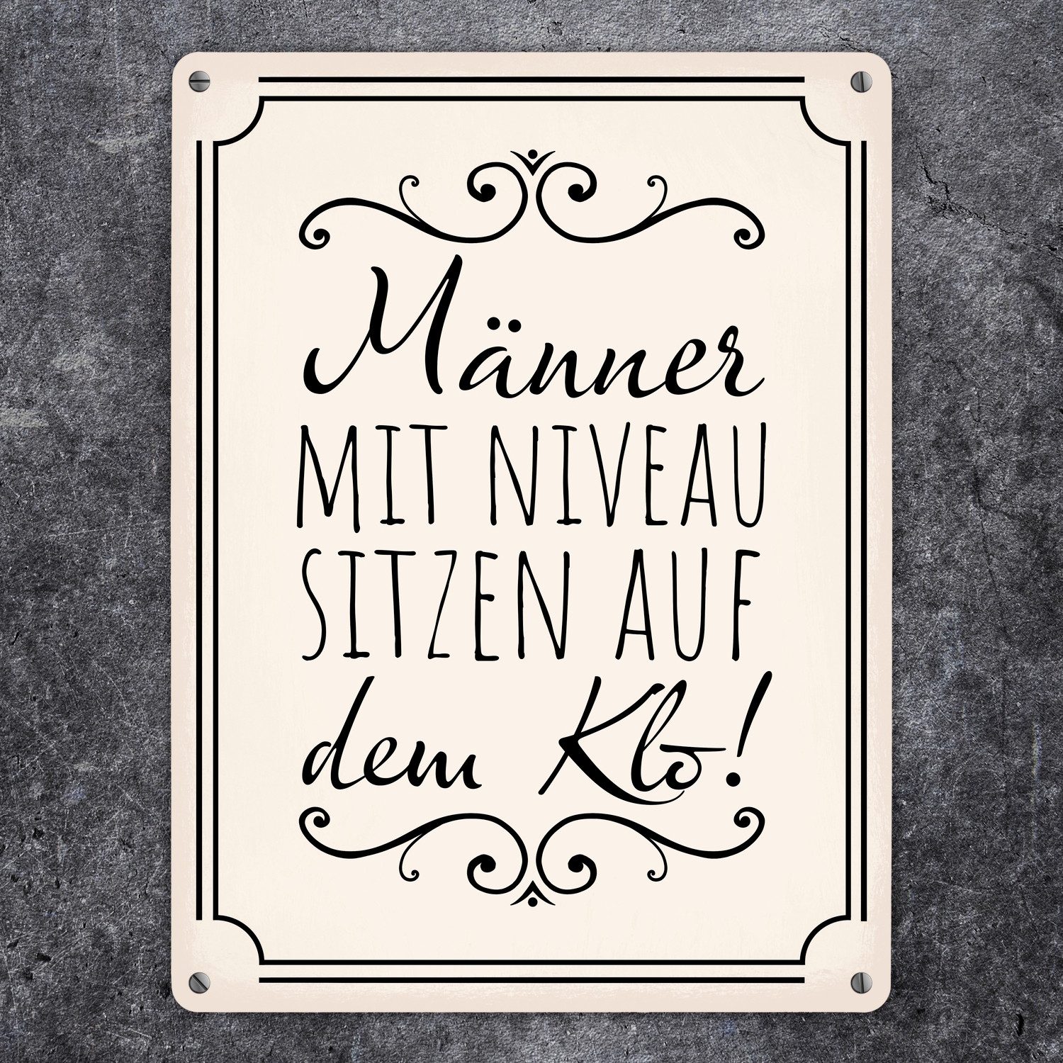 speecheese Metallschild Männer mit Niveau sitzen auf dem Klo Metallschild X günstig online kaufen