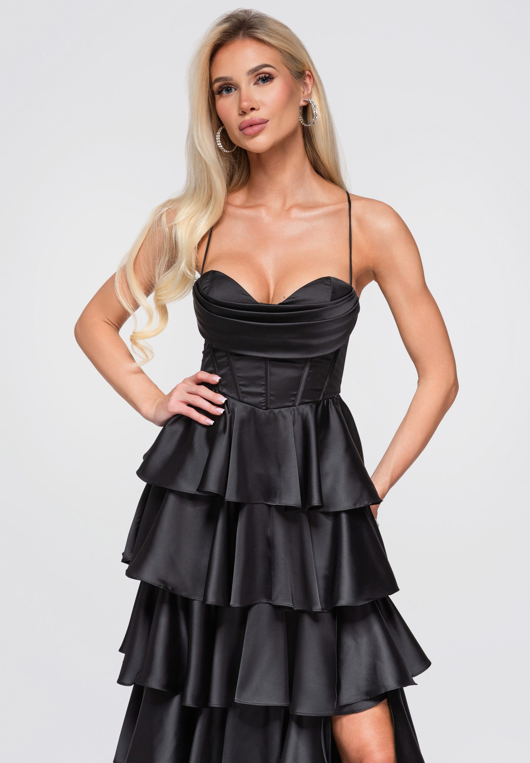 OMBRE Abendkleid Elegantes Rüschen-Abendkleid