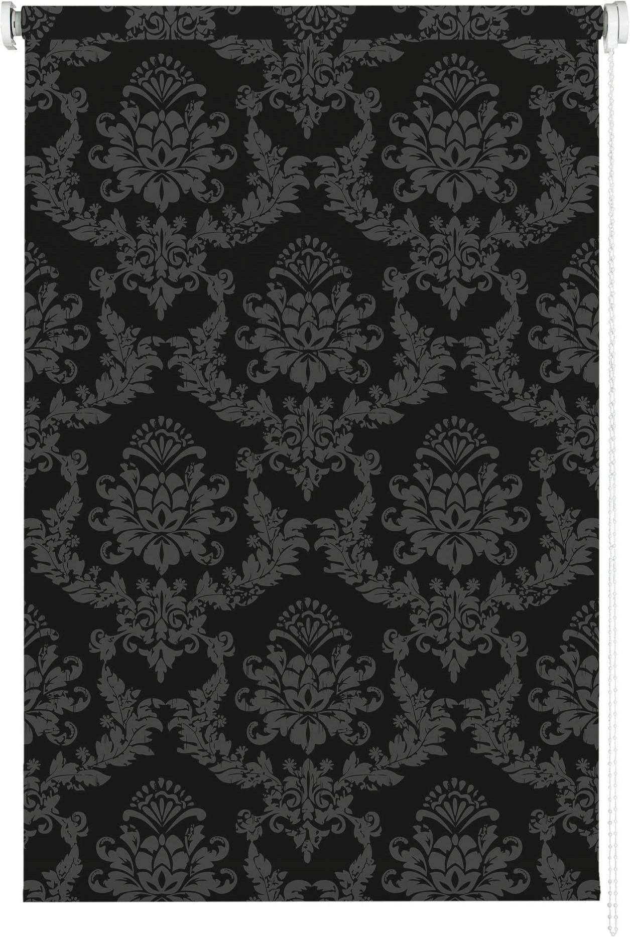 Seitenzugrollo Seitenzugrollo Design Ornament, Liedeco, transparent, mit Bohren, freihängend, verschraubt, Lichtdurchlässig mit Sichschutz, flexibel montierbar