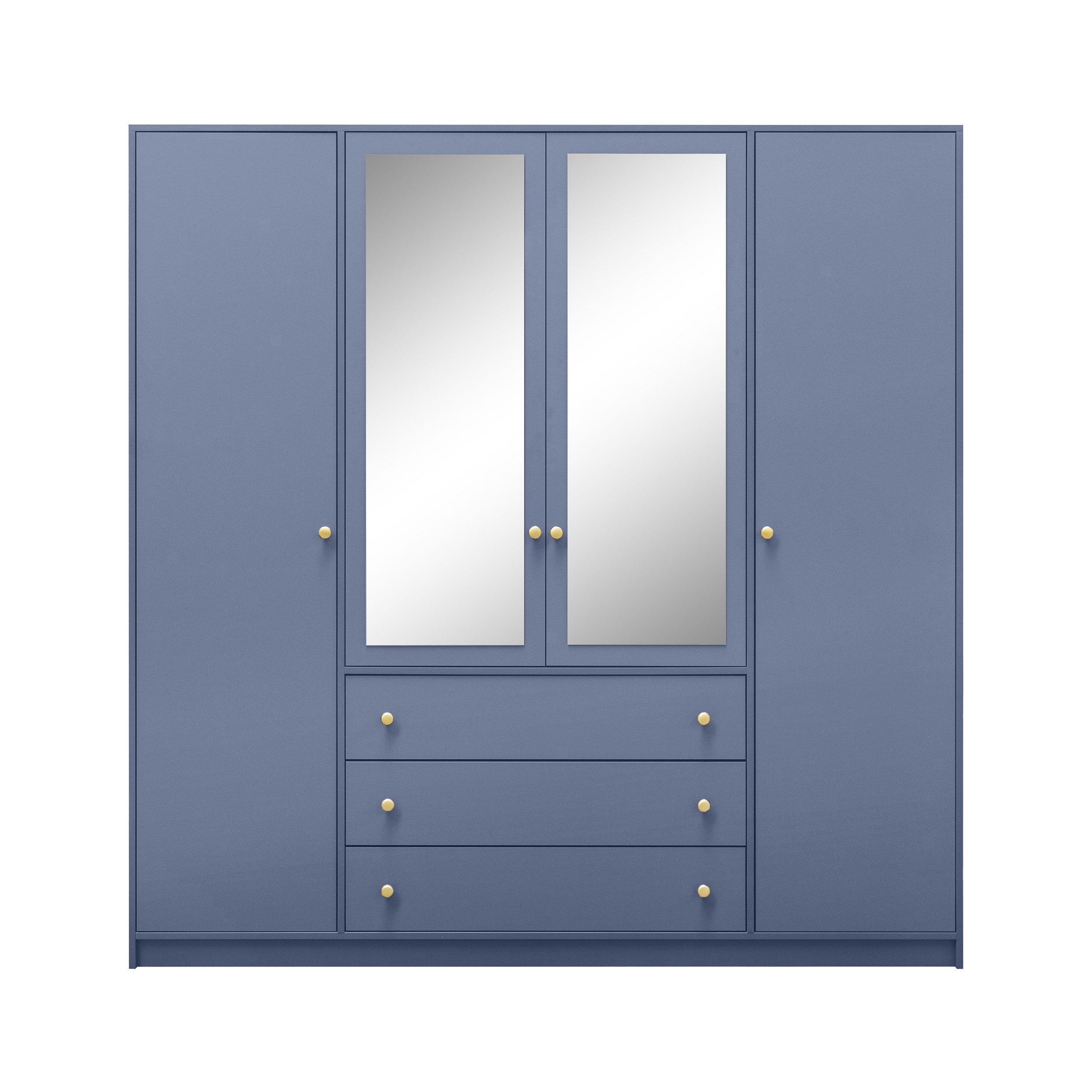 Beautysofa Kleiderschrank mit Spiegel und 3 Schubladen (Zur Auswahl: zweitürig, dreitürig oder viertürig, verschiedene Farben) Höhe 200 cm