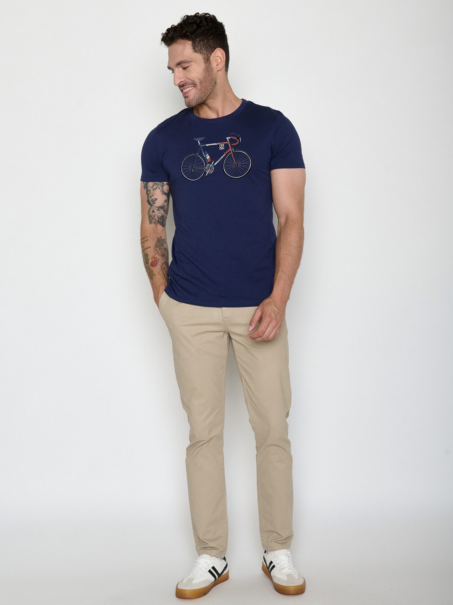 GreenBomb T-Shirt Guide Bike Jacques (1-tlg., 1) klassischer Schnitt, tailliert, Rundhalsausschnitt, Bio-Baumwolle