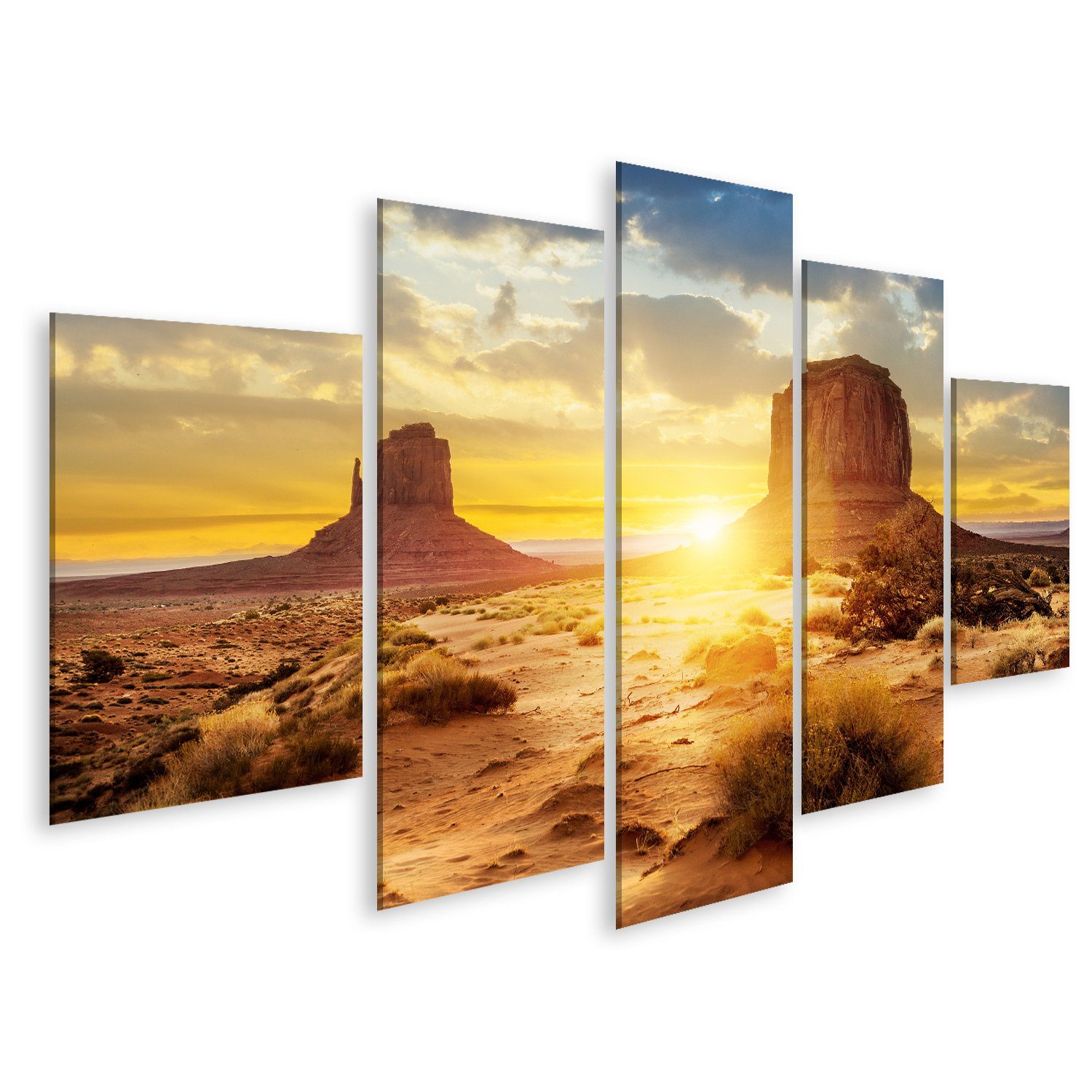 Leinwandbild Bild auf Leinwand Monument Valley Sonnenuntergang Schwestern Usa Wandb